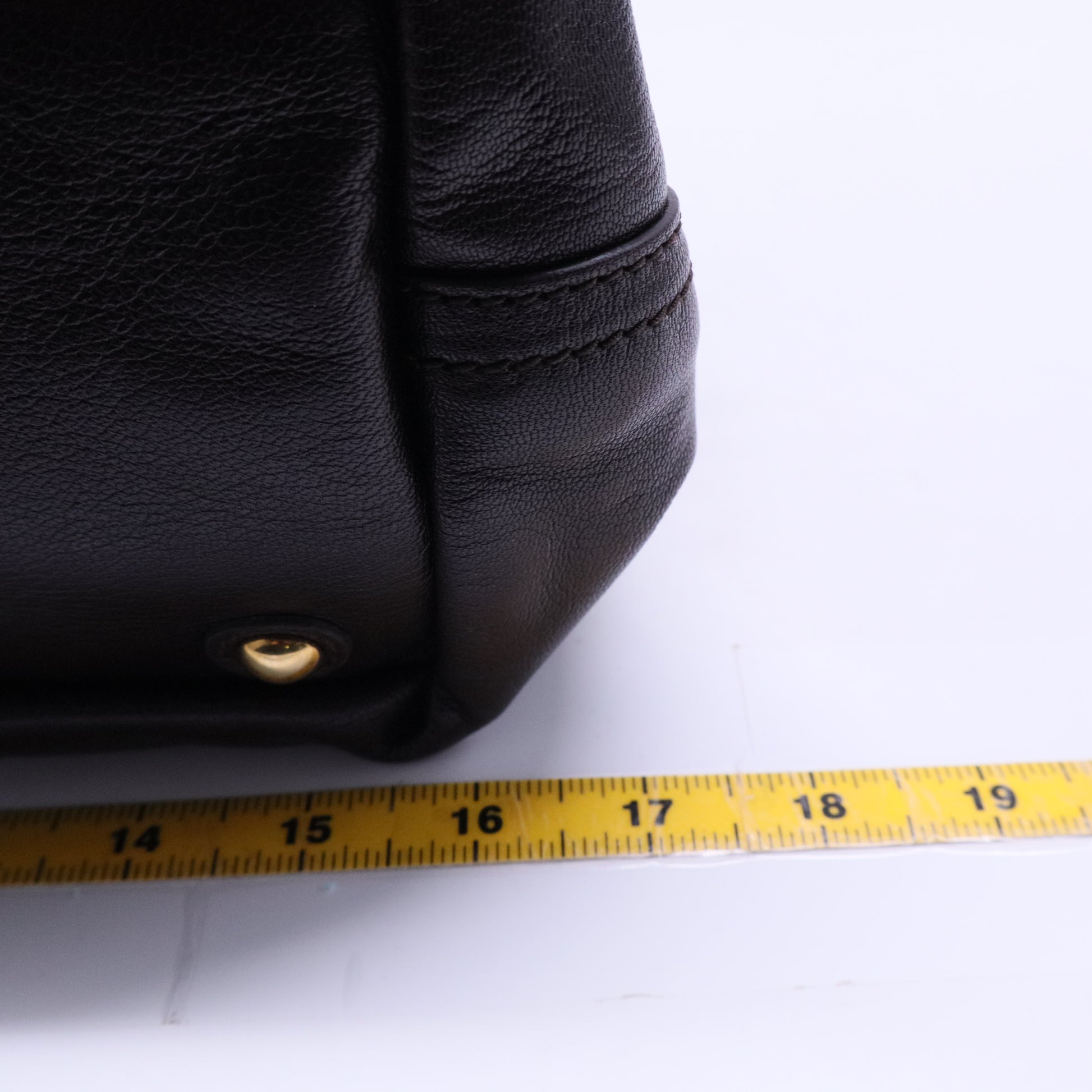 Yves Saint Laurent Brown Chevre Leather Rock Stud Large Easy Y B20820
