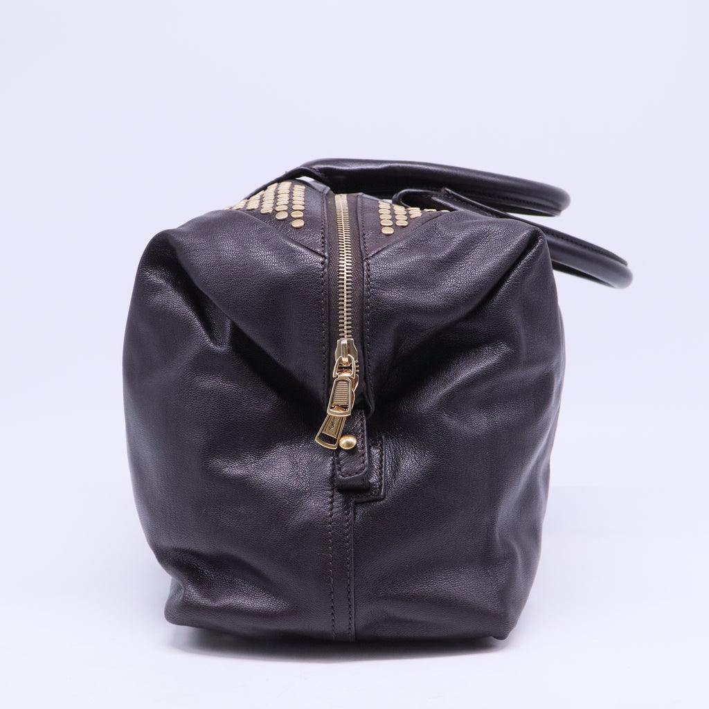 Yves Saint Laurent Brown Chevre Leather Rock Stud Large Easy Y B20820