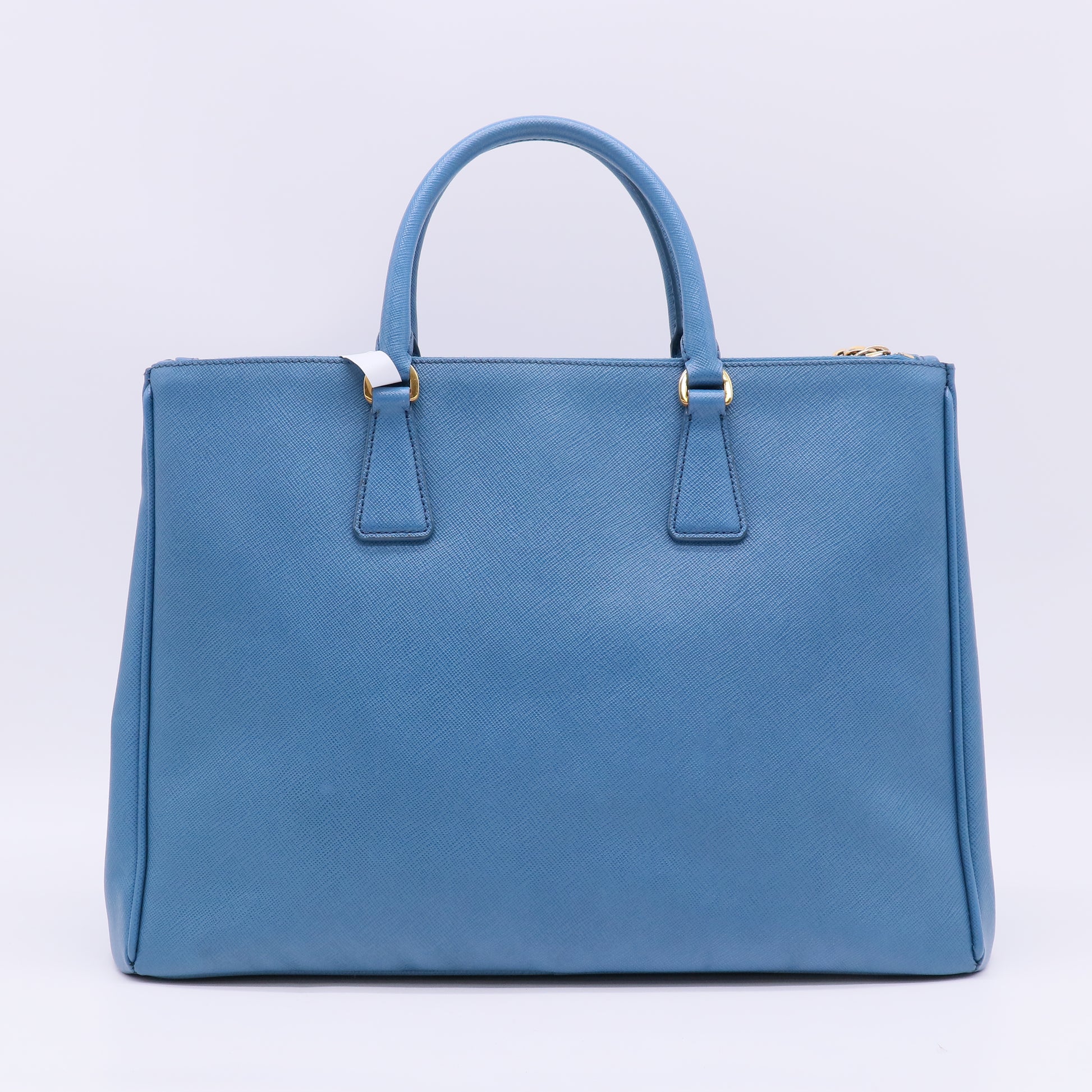 Blue Saffiano Leather Double Zip Large Tote Bag B23882