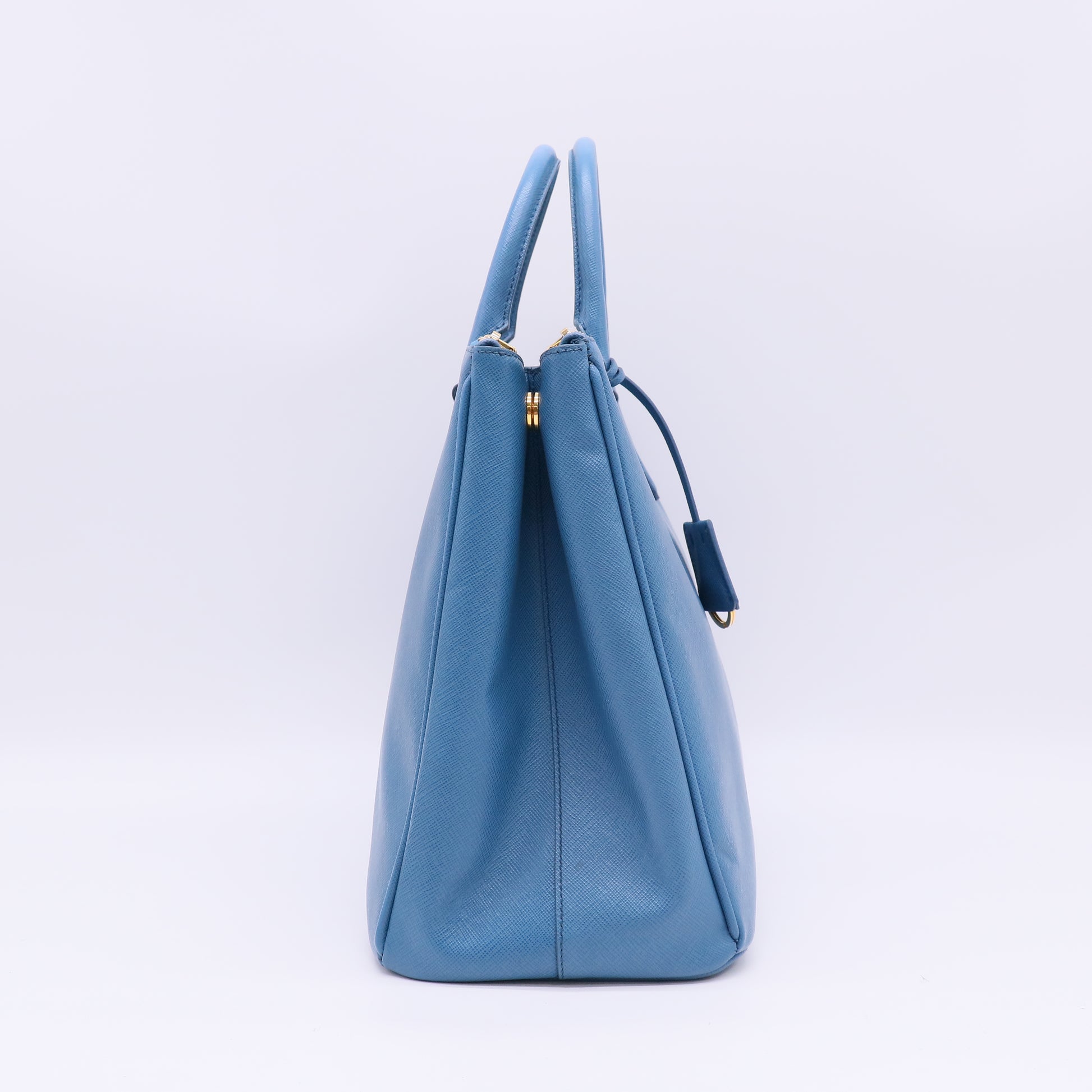Blue Saffiano Leather Double Zip Large Tote Bag B23882