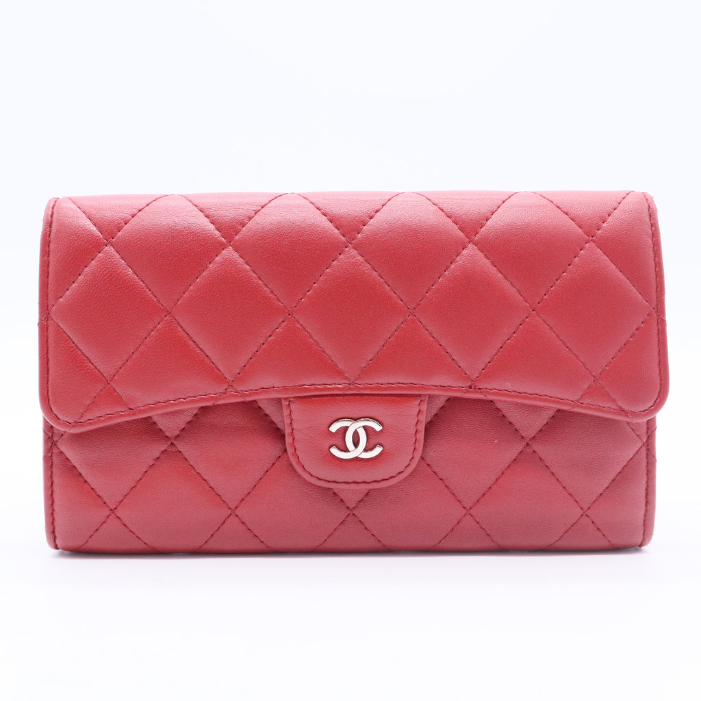 Quilted Leather Classic Flap Continental Wallet GISEL