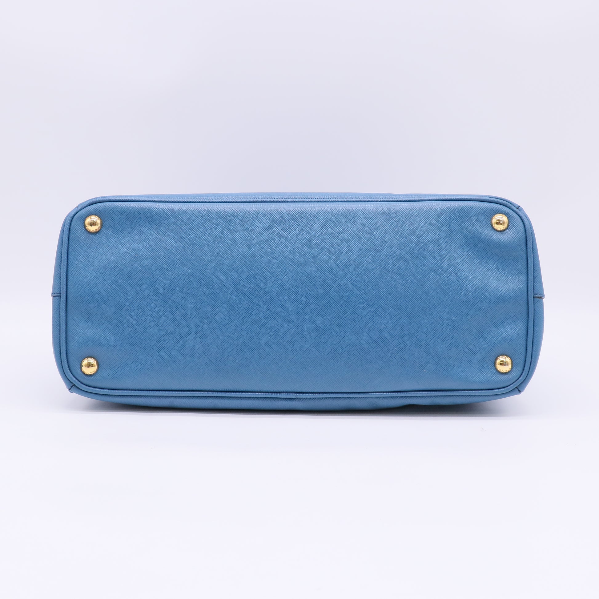 Blue Saffiano Leather Double Zip Large Tote Bag B23882