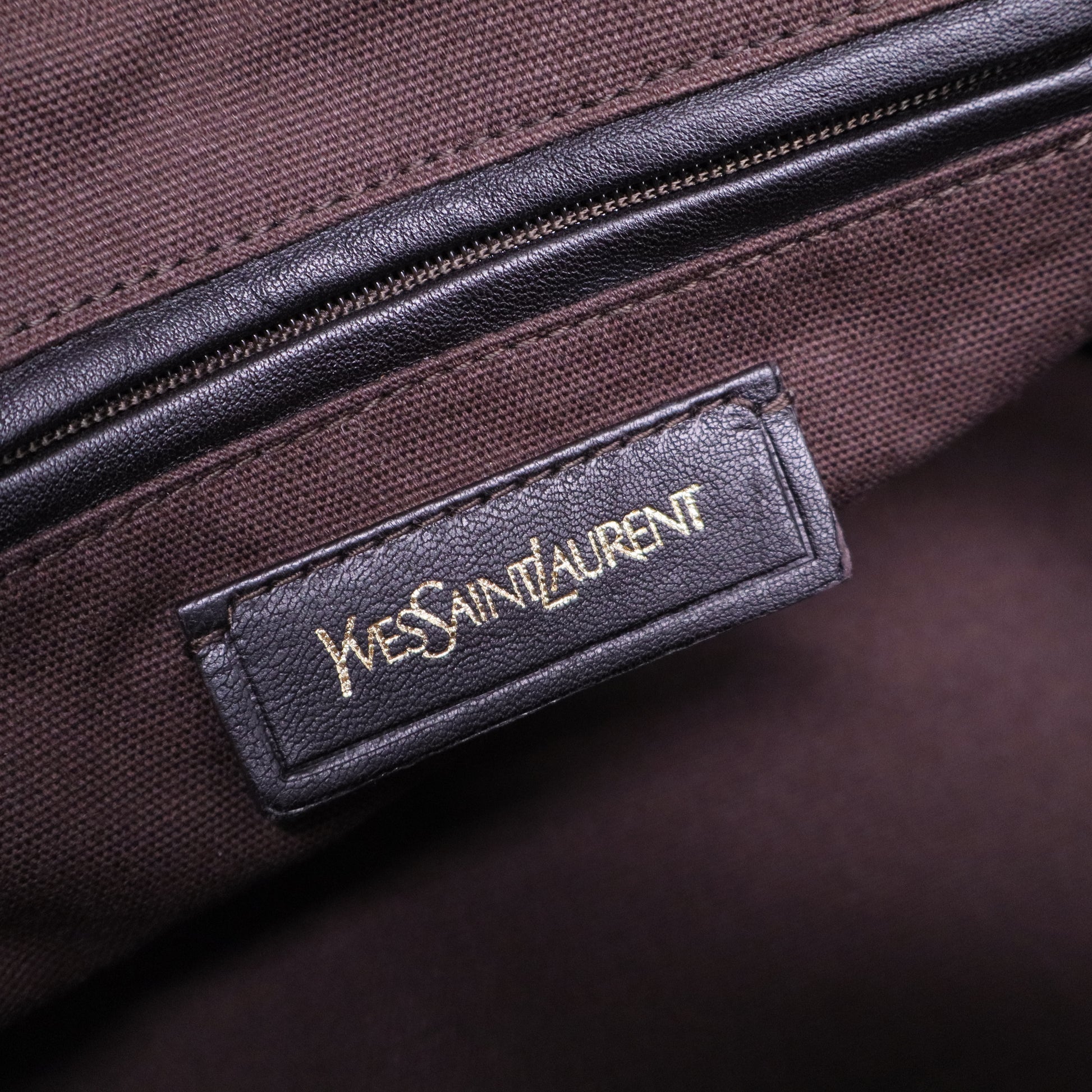 Yves Saint Laurent Brown Chevre Leather Rock Stud Large Easy Y B20820