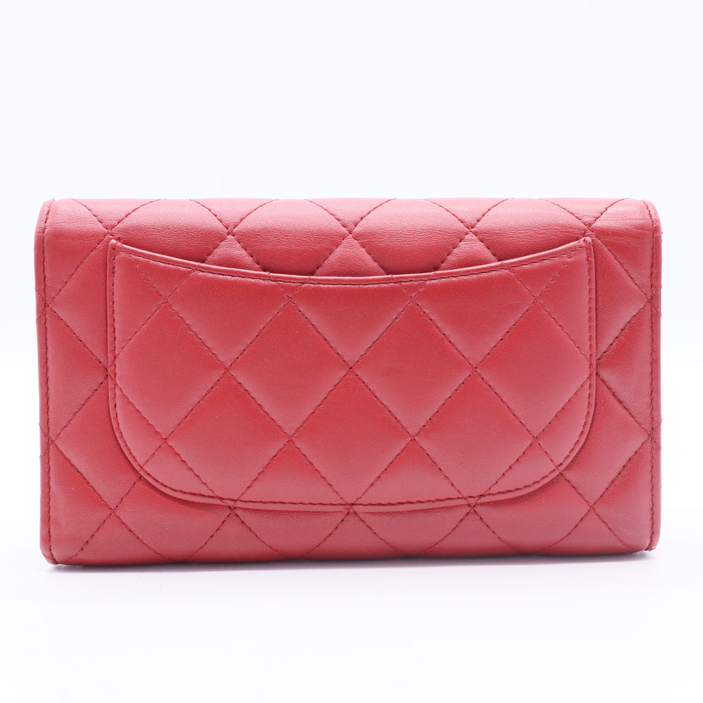 Quilted Leather Classic Flap Continental Wallet GISEL