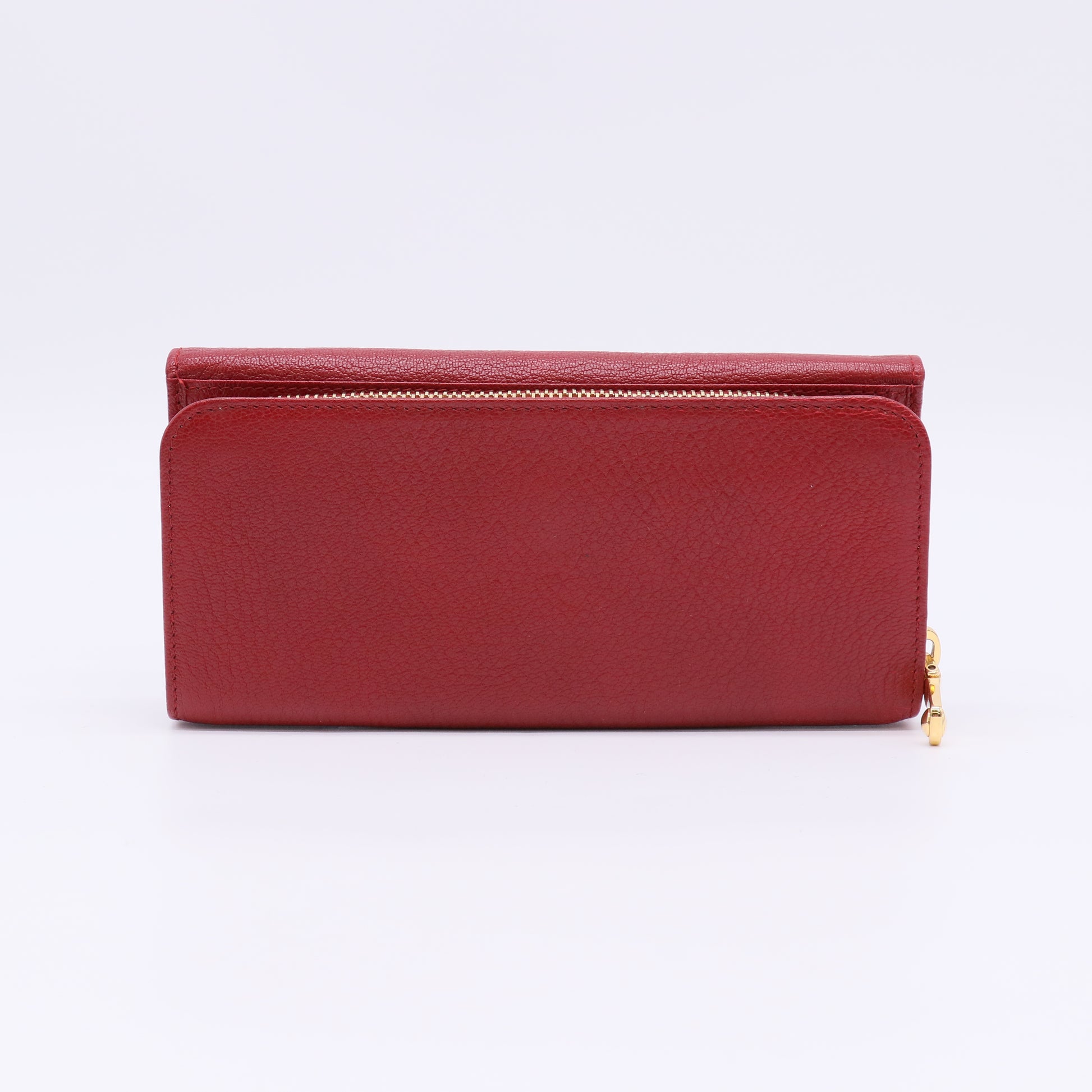Women's Red Leather Long Wallet W22512