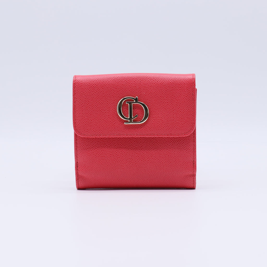 Christian Dior CD Logo Leather Compact Wallet W21332