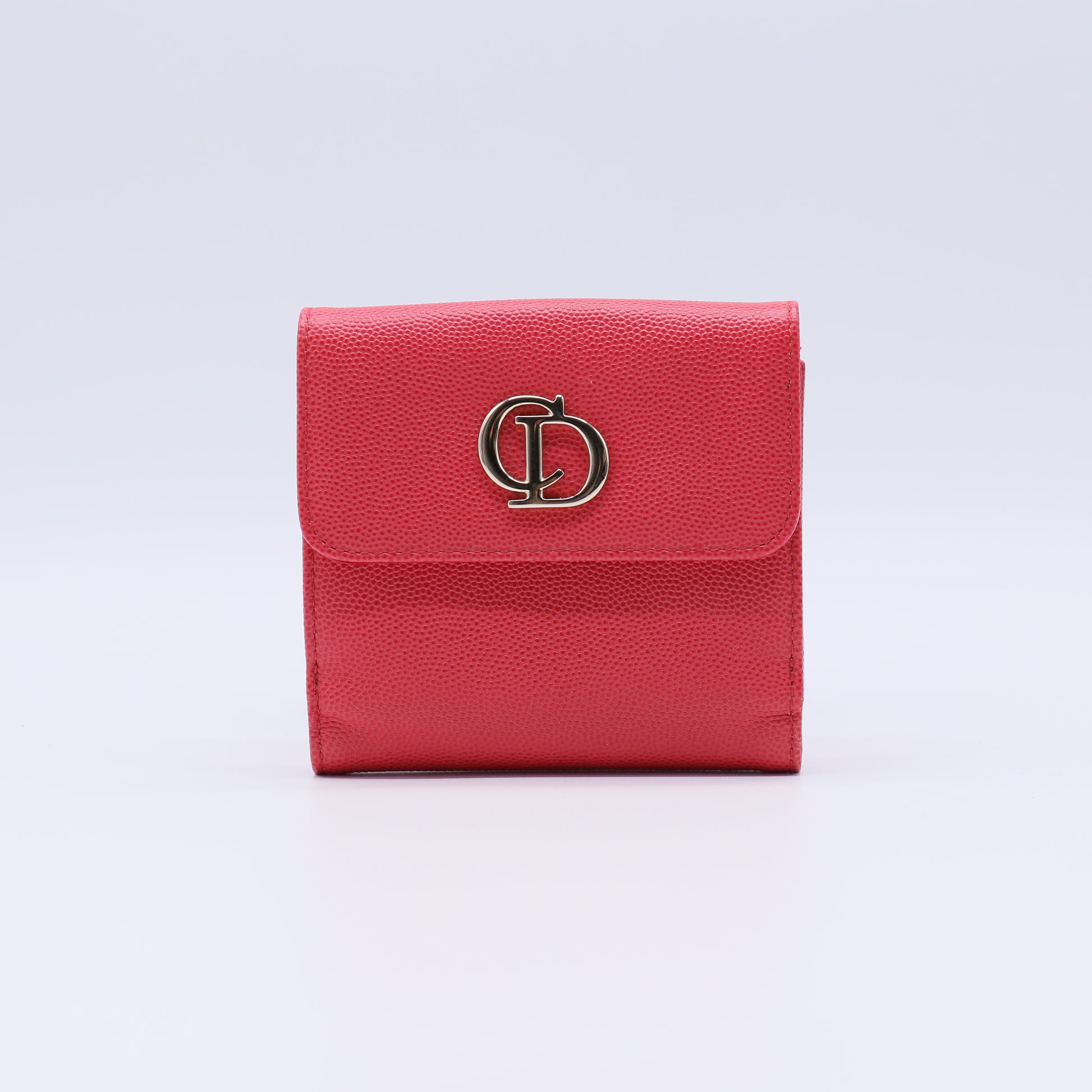 Christian Dior CD Logo Leather Compact Wallet W21332