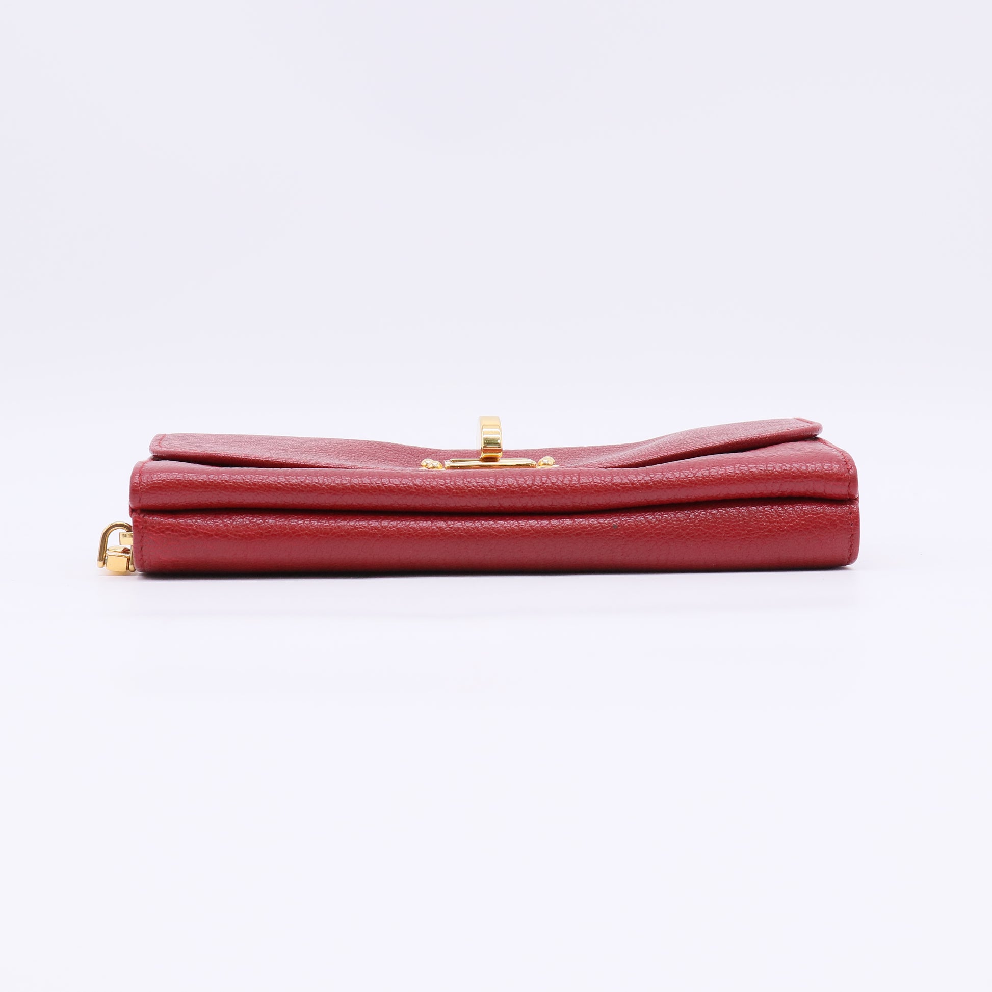 Women's Red Leather Long Wallet W22512