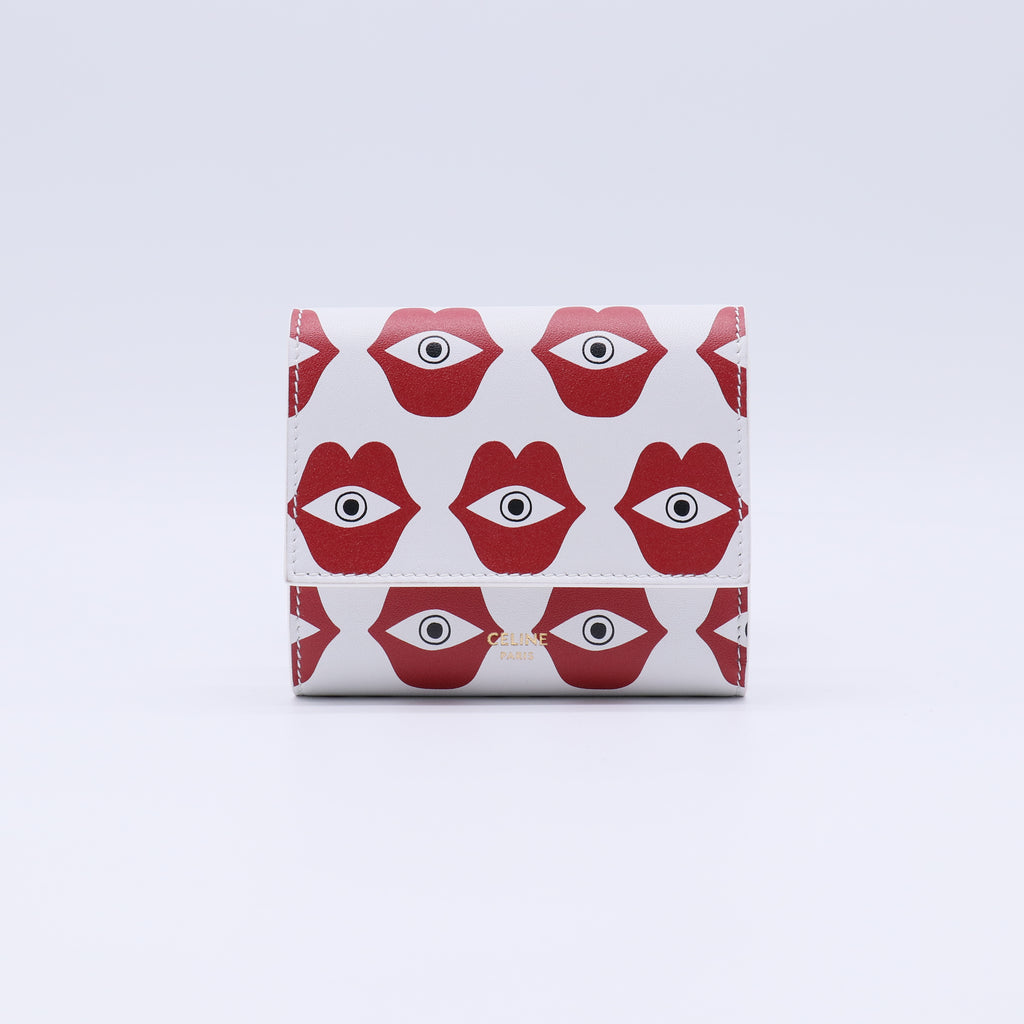 Celine x Anneli Sanaye Henriksson Telepathic Love Small Trifold Wallet White W21415