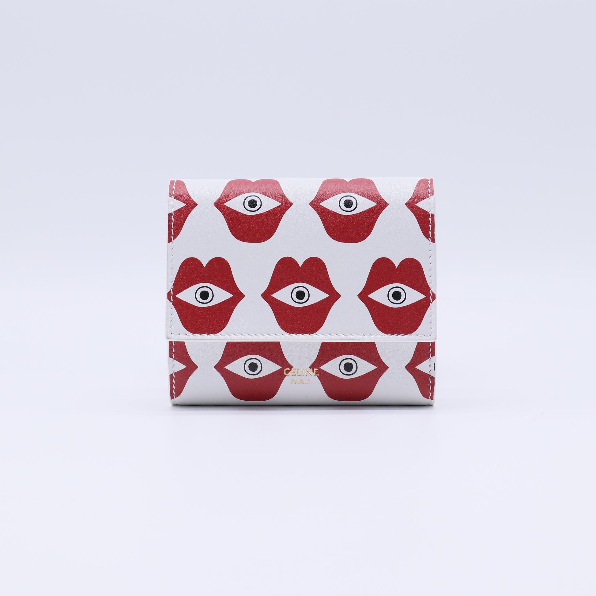 Celine x Anneli Sanaye Henriksson Telepathic Love Small Trifold Wallet White W21415