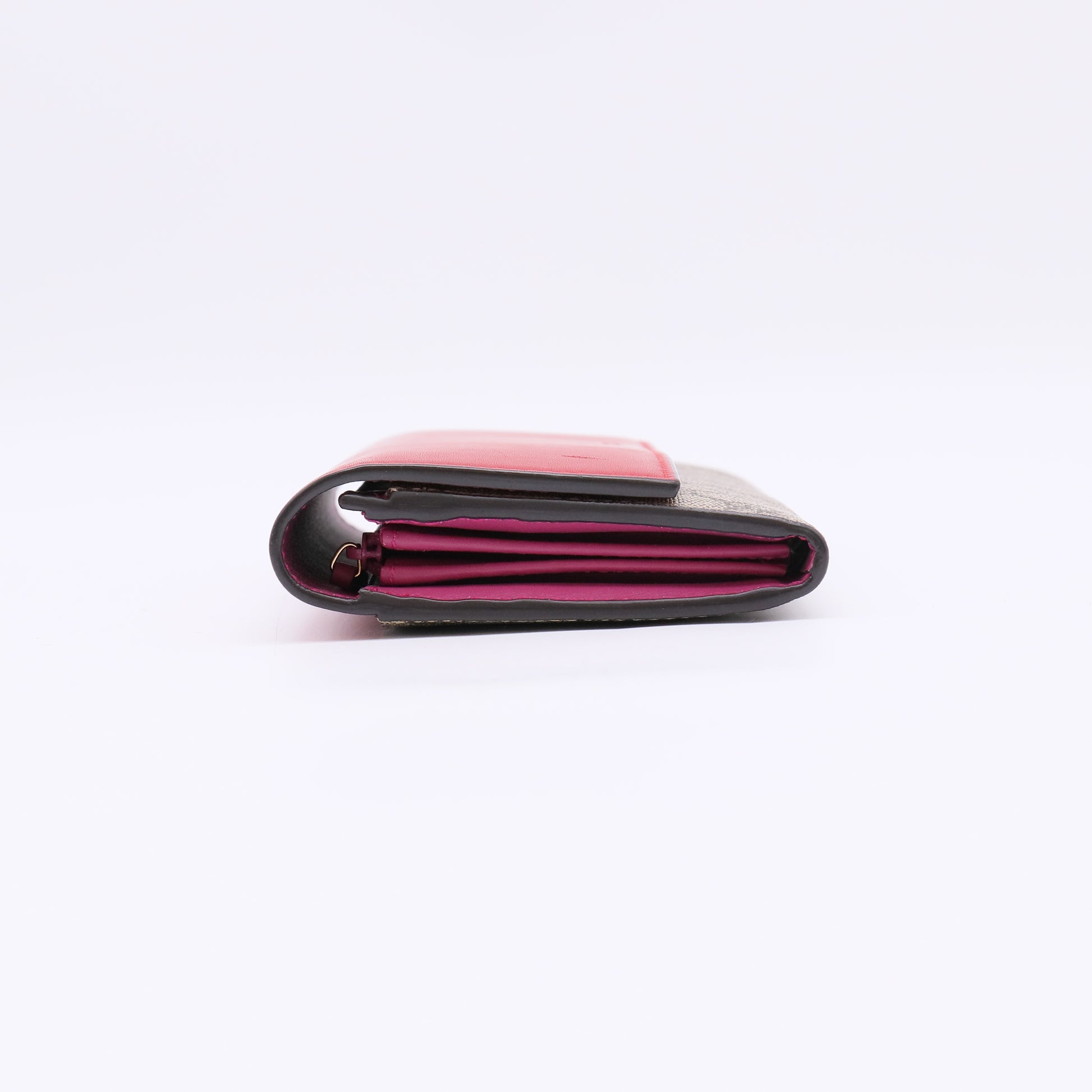 Gucci GG Supreme Canvas and Red Leather Continental Flap Wallet W22516