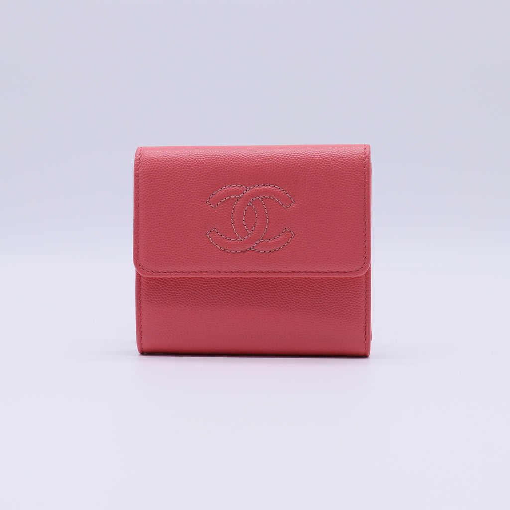 Chanel Caviar Stitching CC Compact Wallet W21333