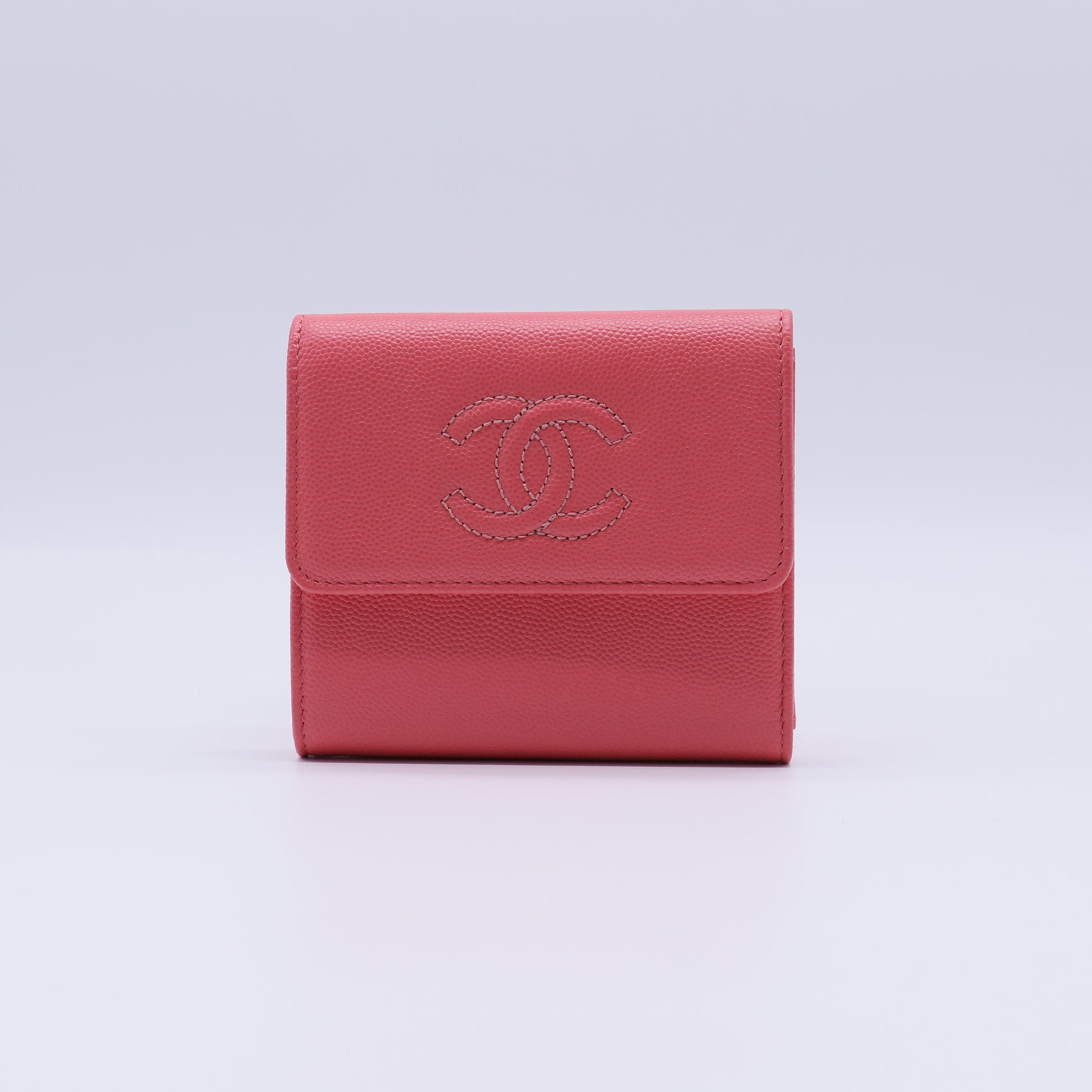 Chanel Caviar Stitching CC Compact Wallet W21333