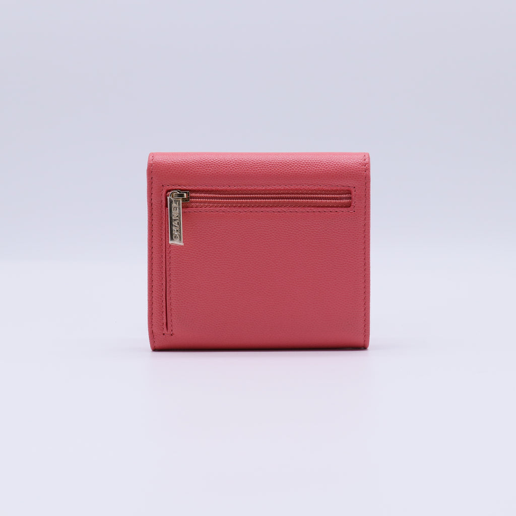 Chanel Caviar Stitching CC Compact Wallet W21333