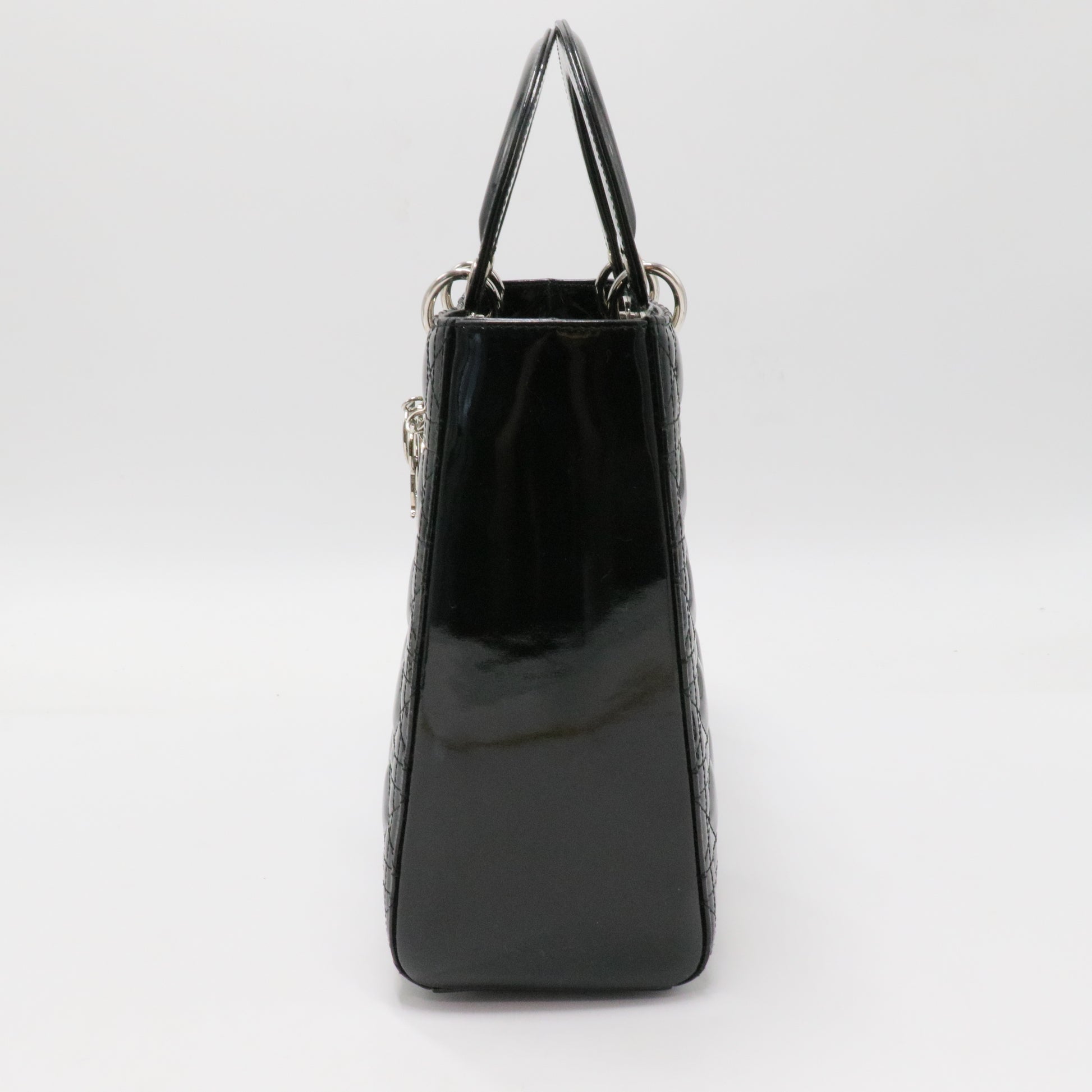 Lady Dior Bag Cannage Quilt Patent Large