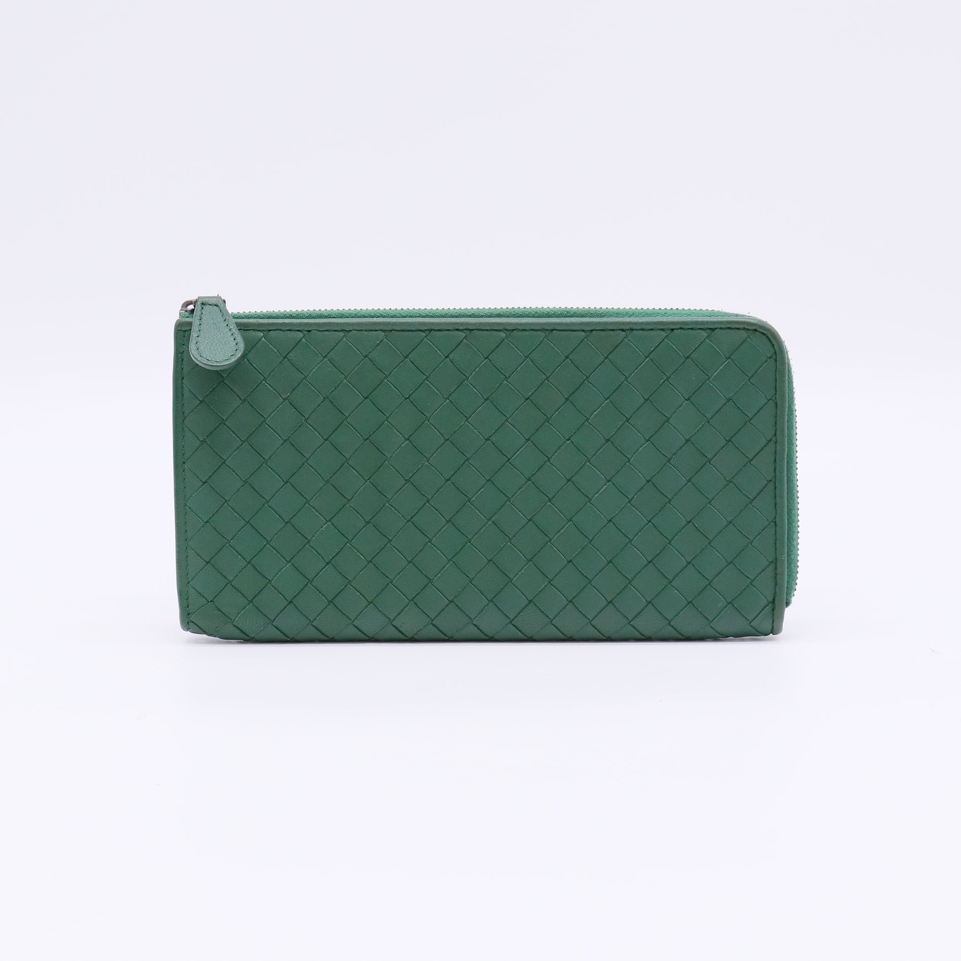 Bottega Veneta Intrecciato Woven Nappa Leather Zip Around Wallet W22463