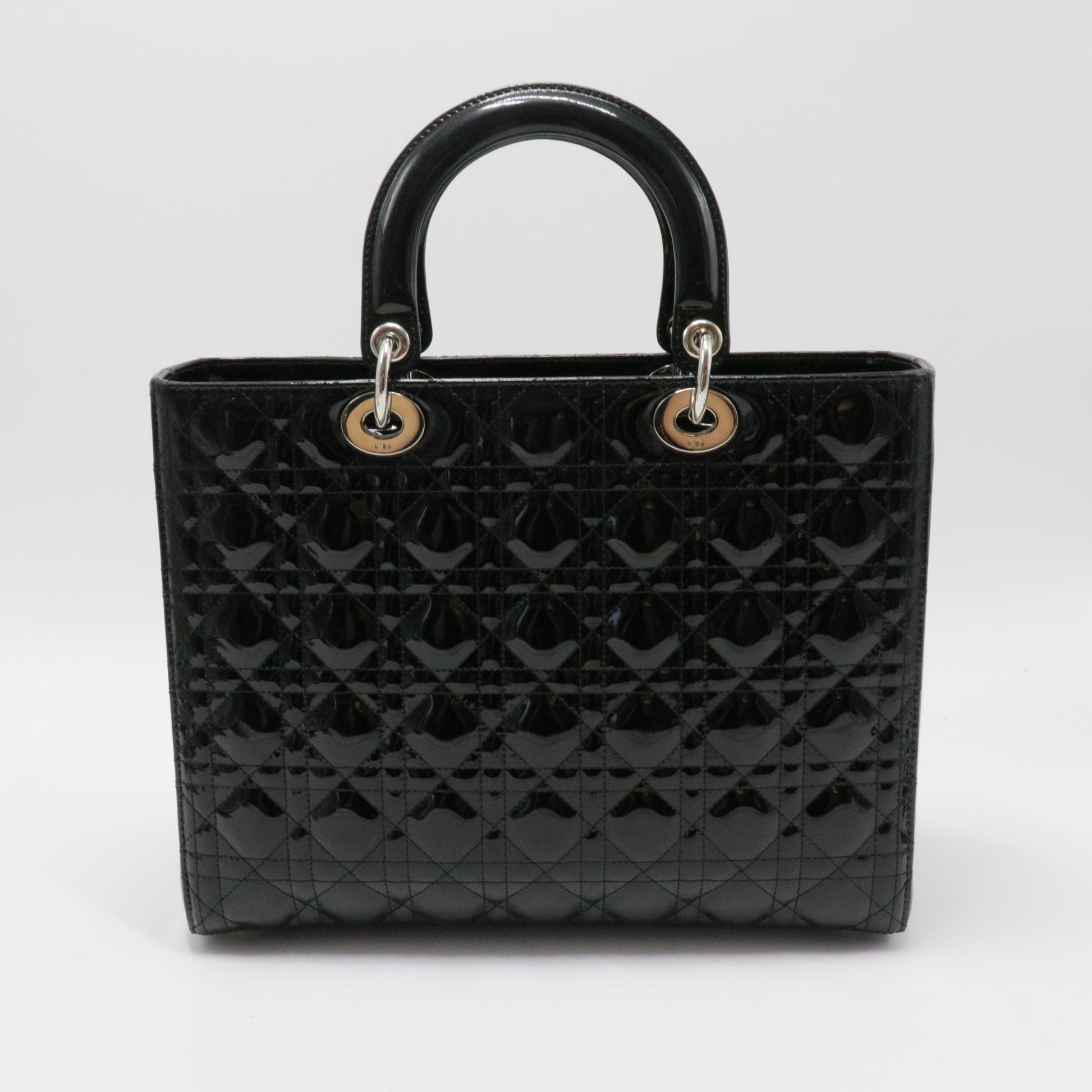 Lady Dior Bag Cannage Quilt Patent Large