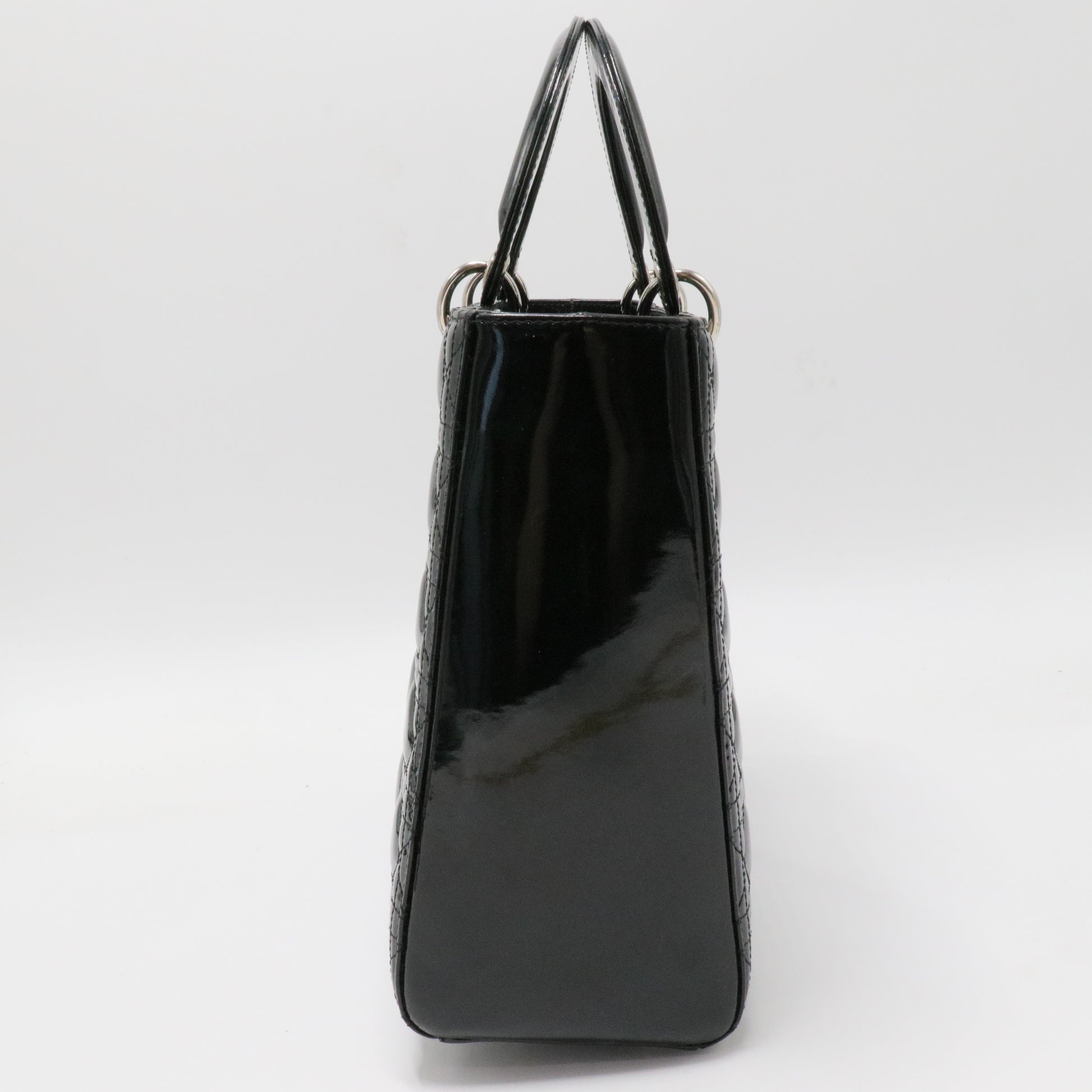 Lady Dior Bag Cannage Quilt Patent Large