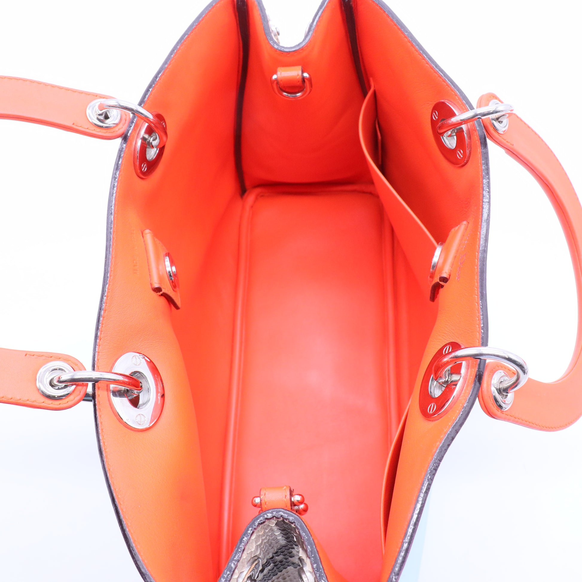 Lady D Dior' Bag in Blue Sky Leather and Gray Python