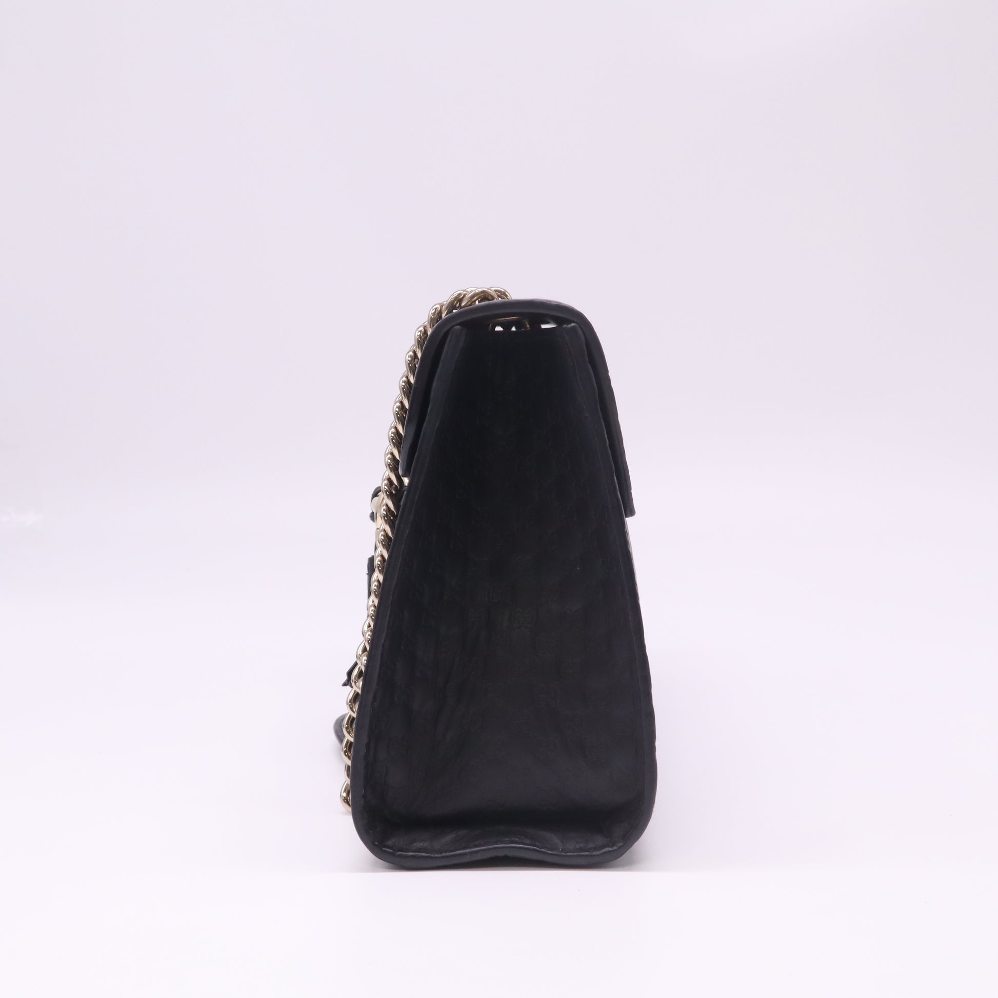 Black Guccissima Leather Medium Emily Chain Shoulder Bag B23098