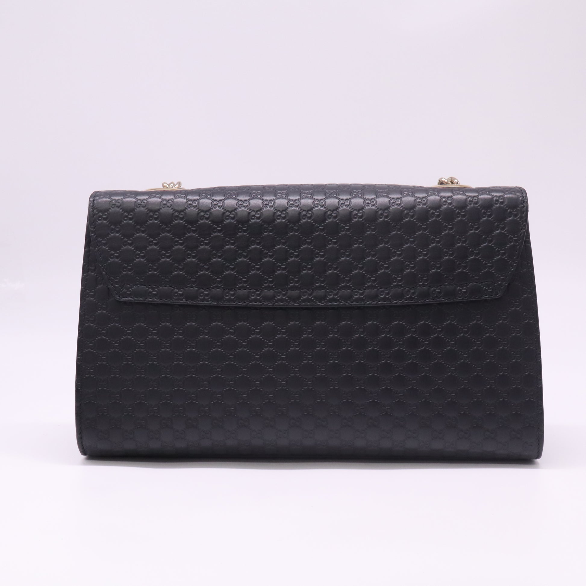 Black Guccissima Leather Medium Emily Chain Shoulder Bag B23098