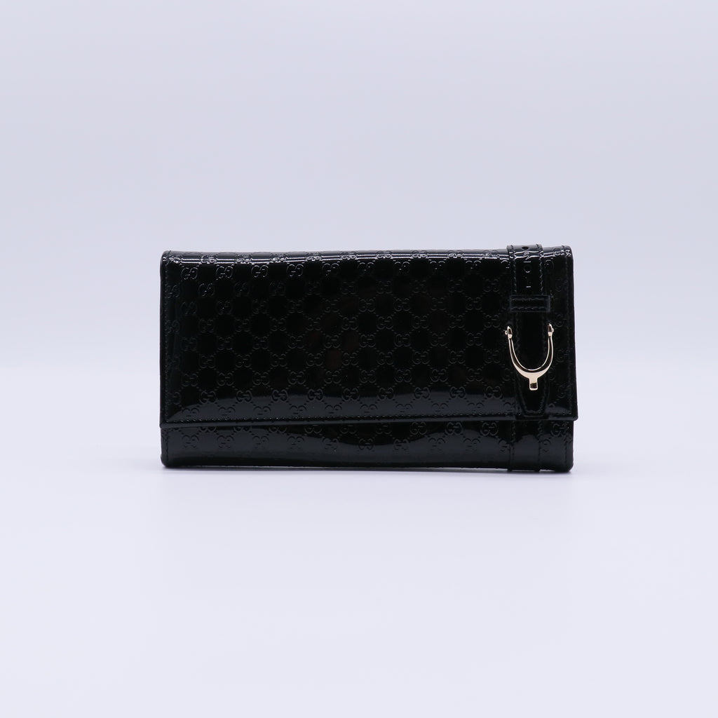 Gucci Nice Microguccissima Patent Leather Continental Wallet W21367