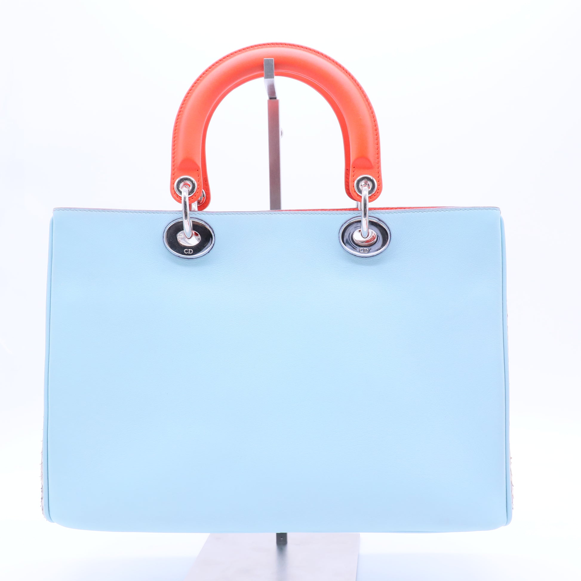 Lady D Dior' Bag in Blue Sky Leather and Gray Python