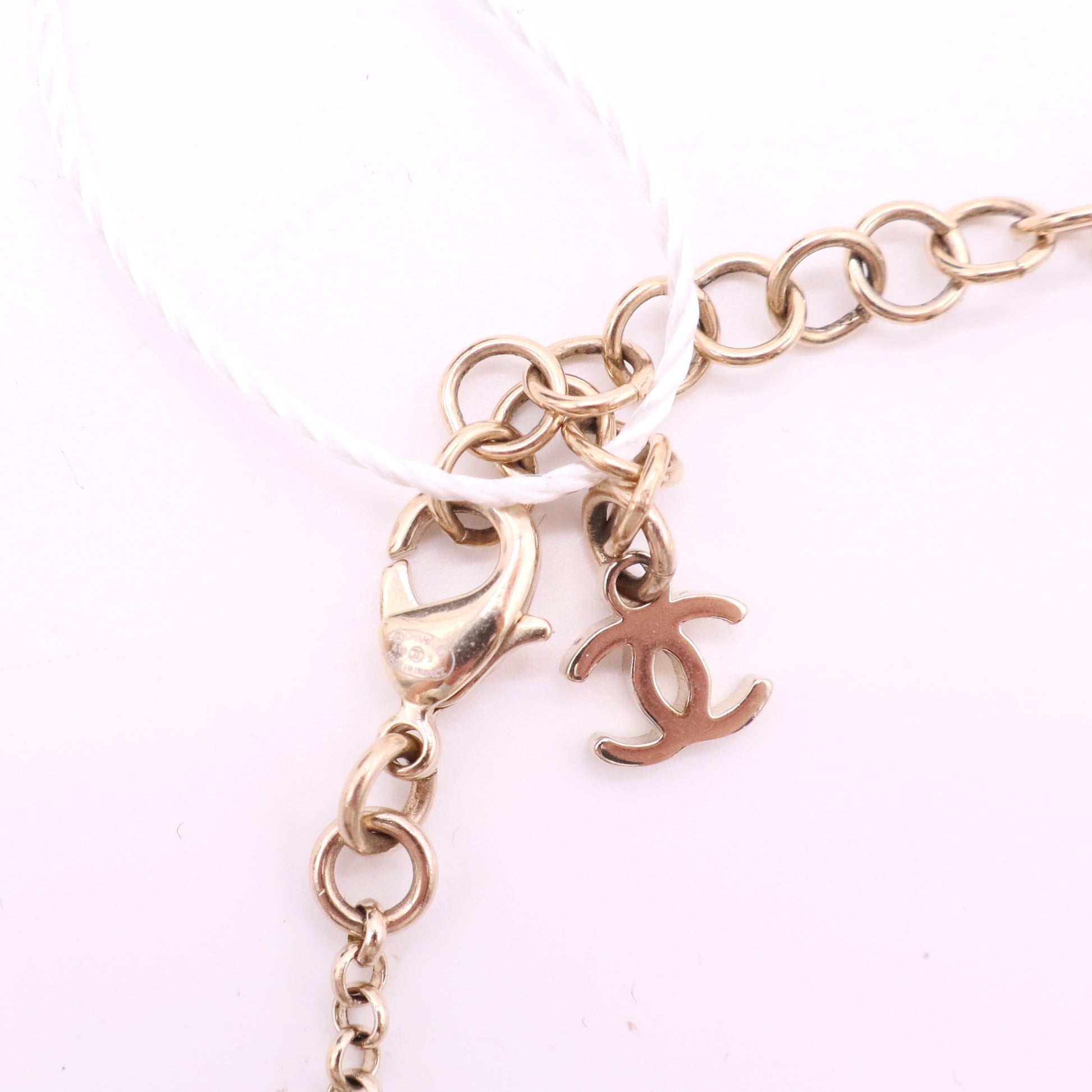 Pendant Necklace Metal and Rhinestone Twins