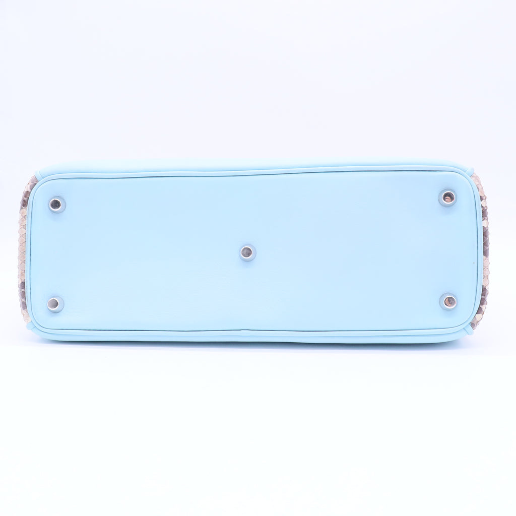 Lady D Dior' Bag in Blue Sky Leather and Gray Python