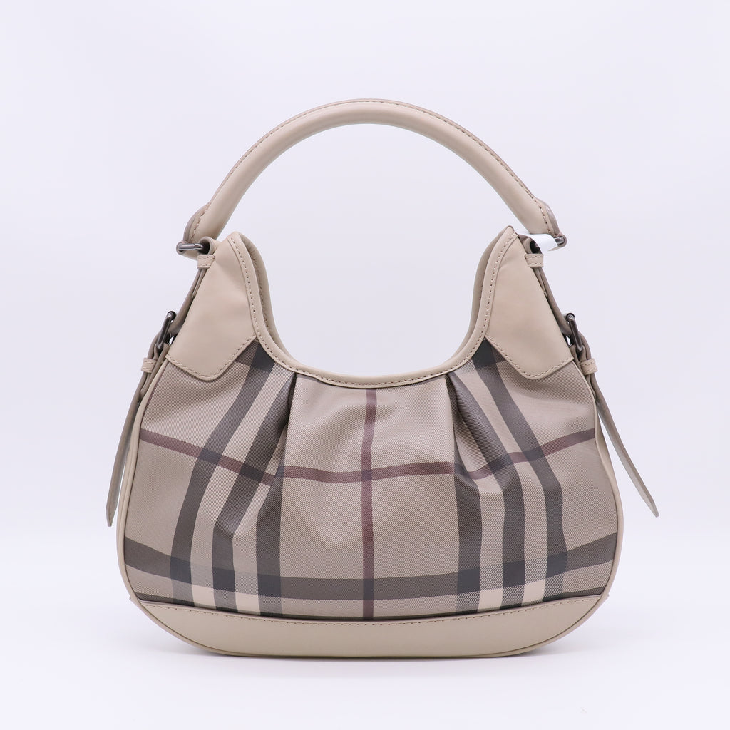 Burberry Smoked Check Coated Canvas Small Brooklyn Hobo Bag B23918