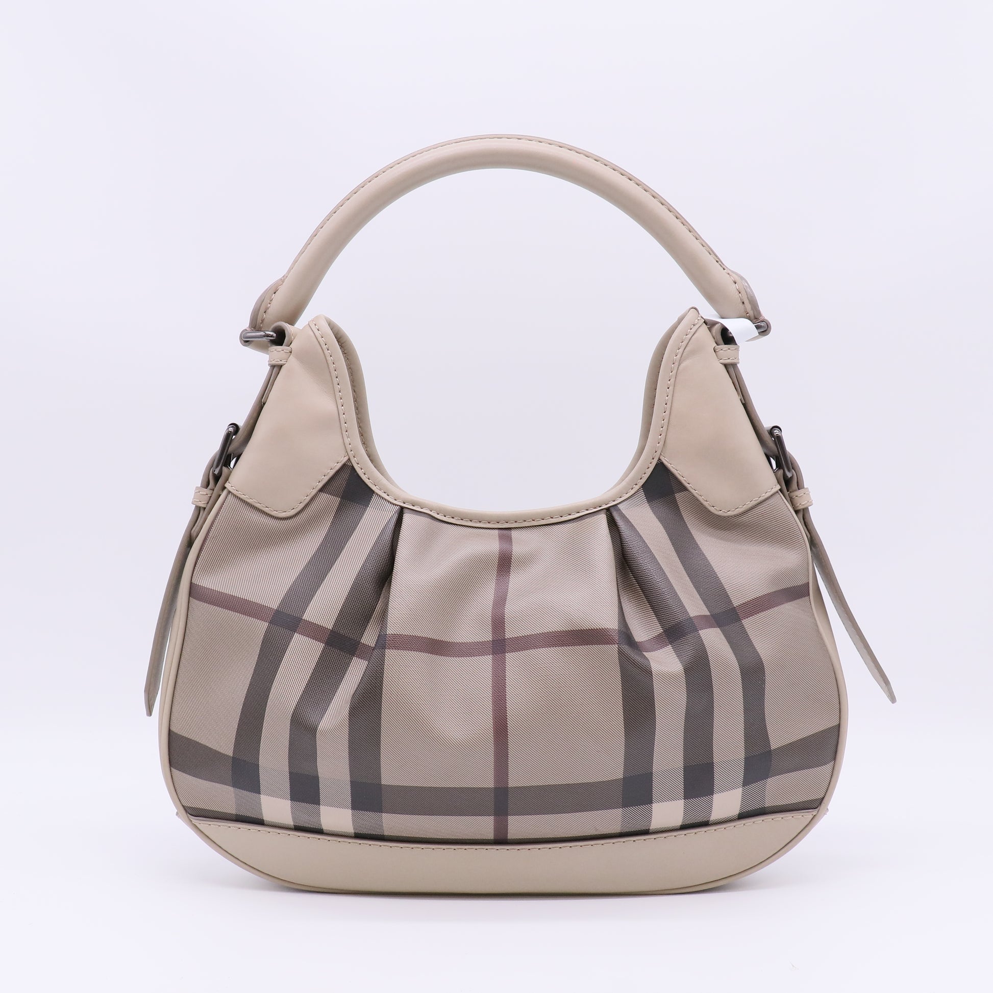 Burberry Smoked Check Coated Canvas Small Brooklyn Hobo Bag B23918