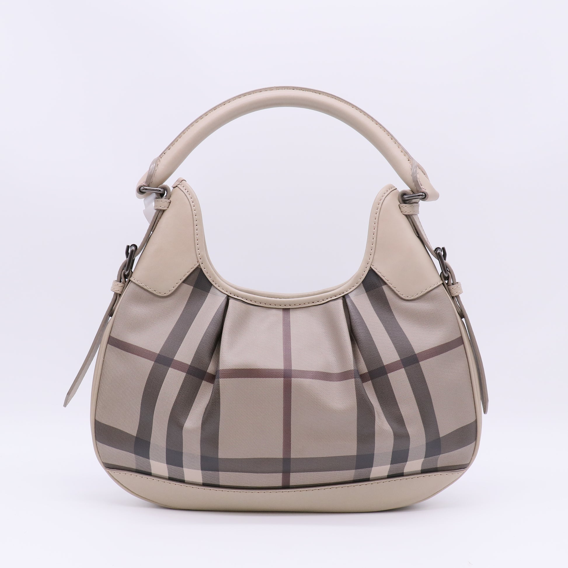 Burberry Smoked Check Coated Canvas Small Brooklyn Hobo Bag B23918