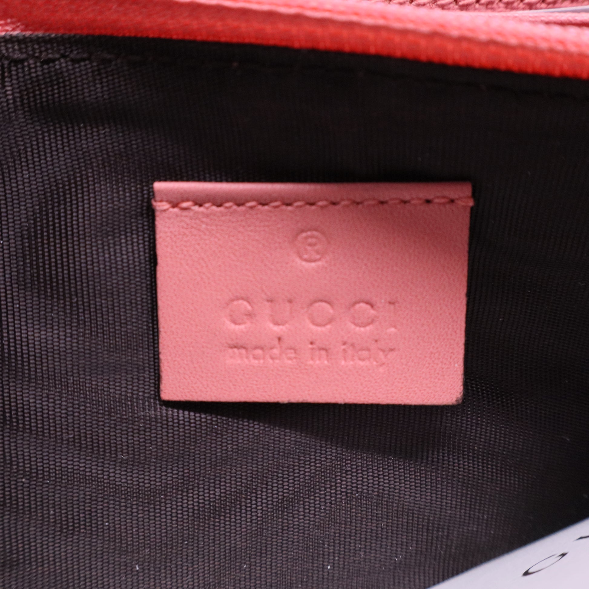 GG Supreme Monogram Embroidered Face Zip Around Wallet Pink W20754