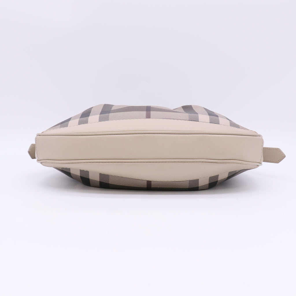 Burberry Smoked Check Coated Canvas Small Brooklyn Hobo Bag B23918