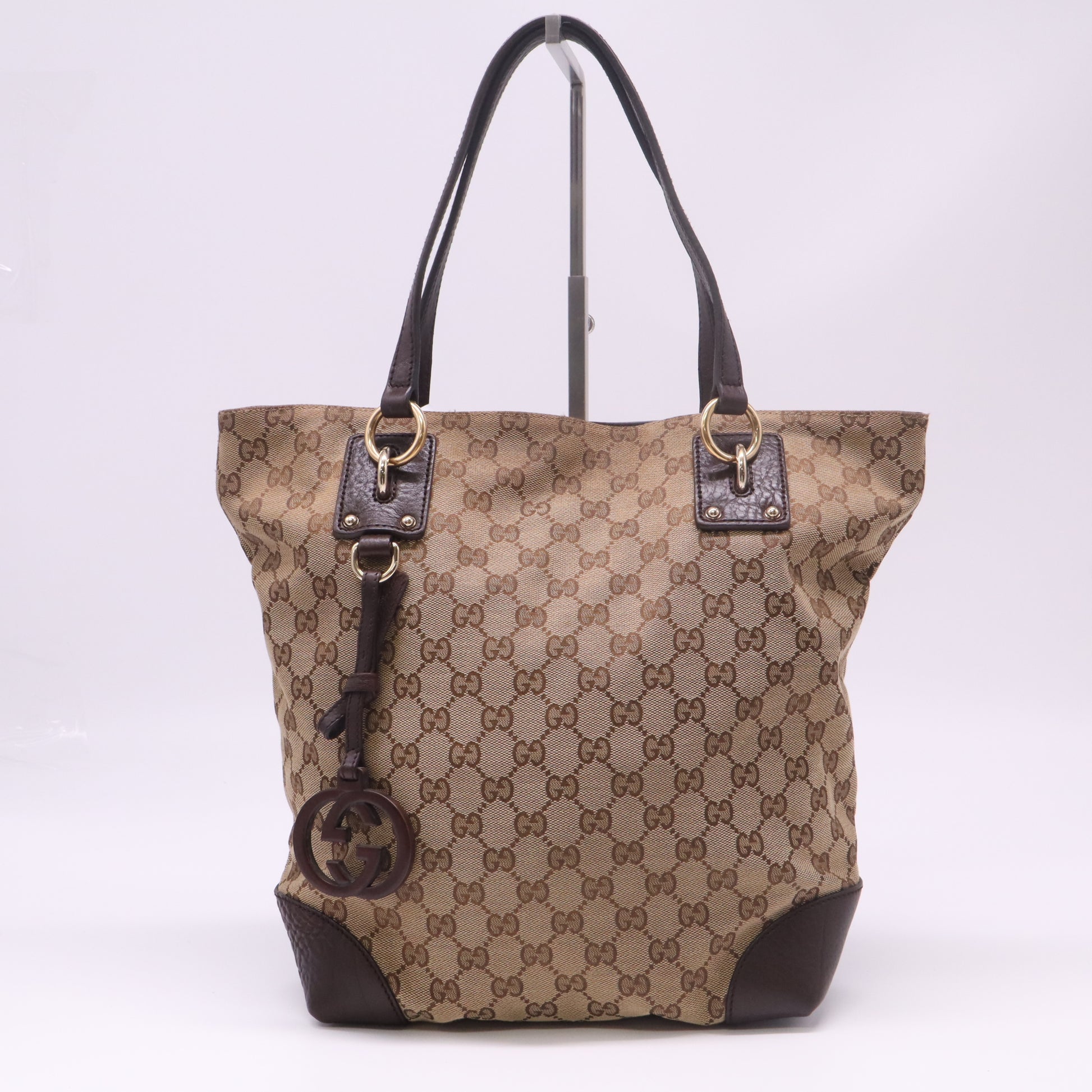 Beige/Ebony GG Canvas Large Charm Tote Bag B23072