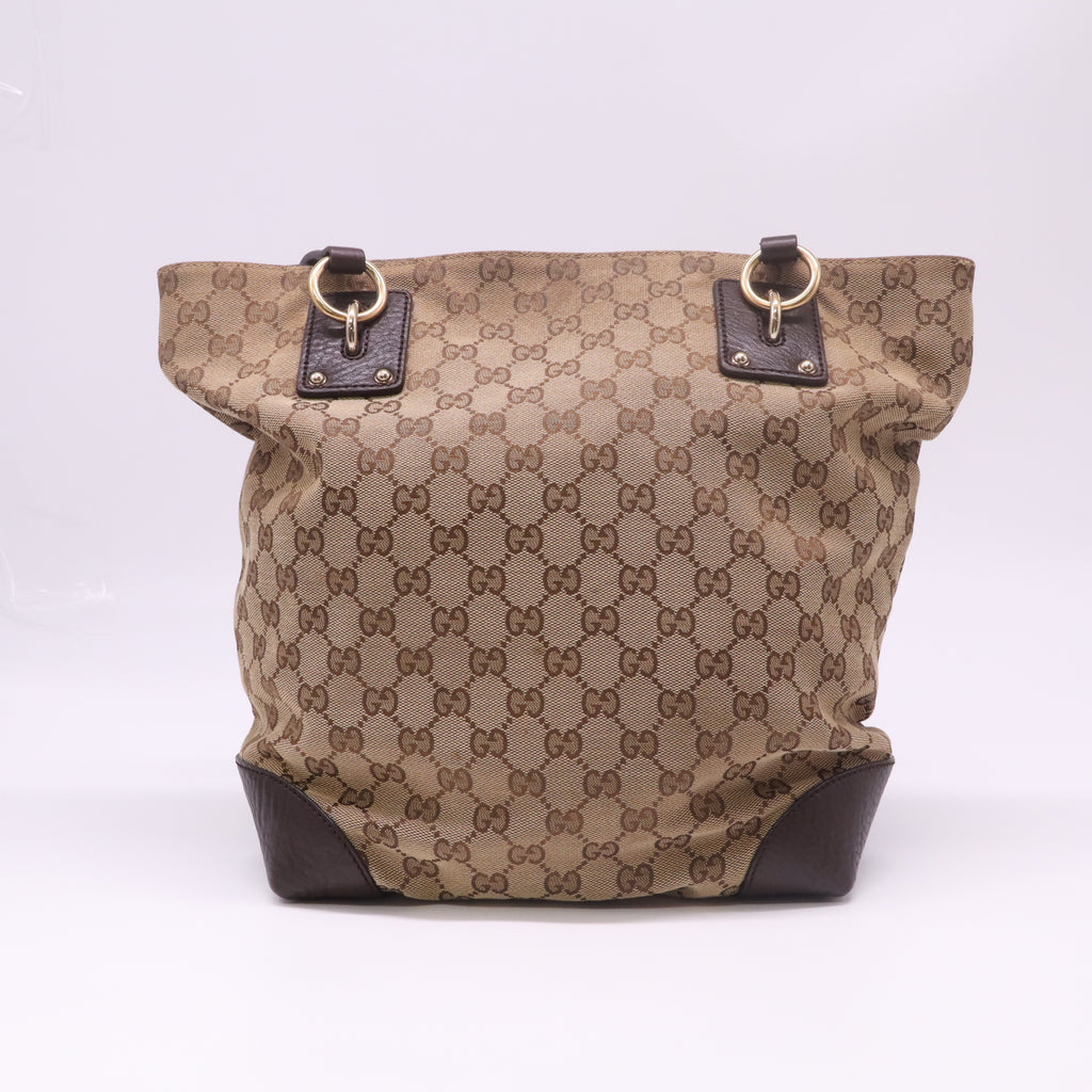 Beige/Ebony GG Canvas Large Charm Tote Bag B23072