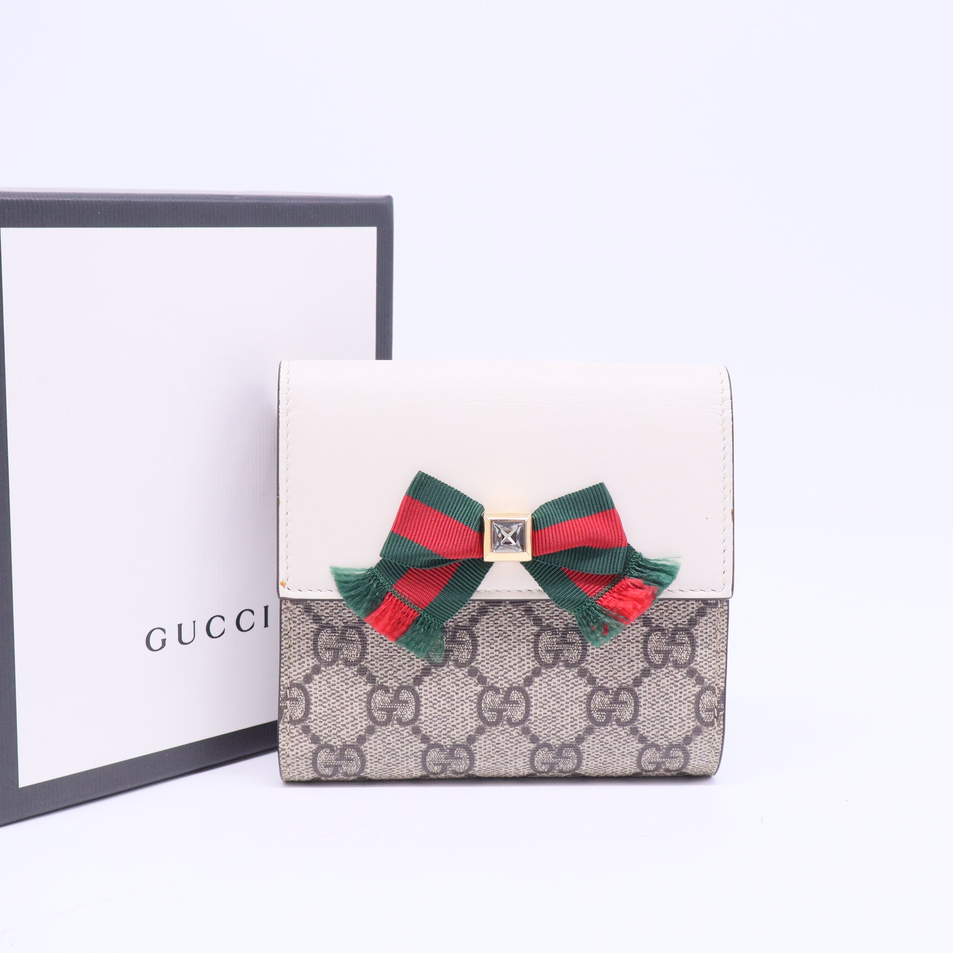 Bi-fold wallet ribbon gg pattern W20751