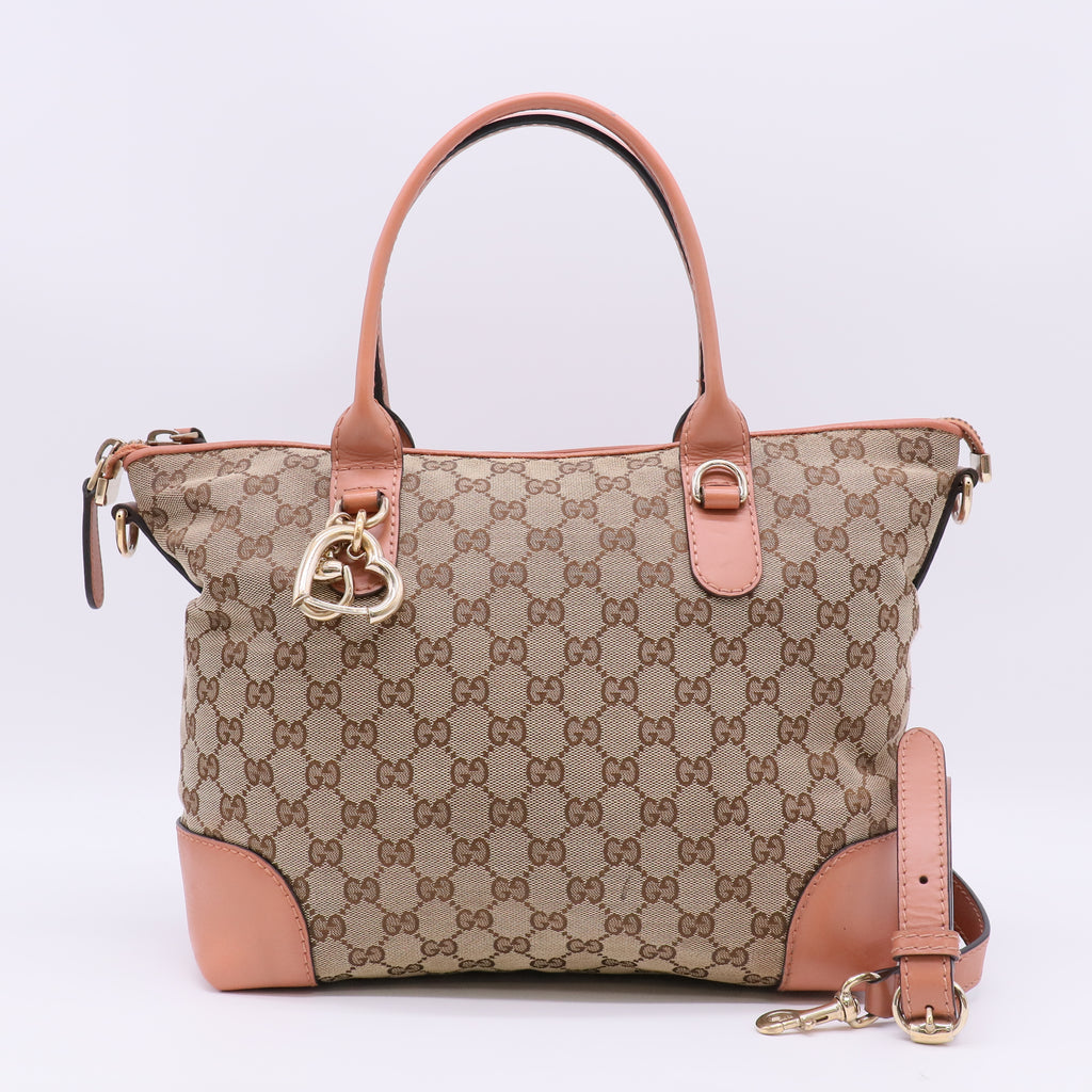 Gucci GG Canvas Heart Bit Tote B23675