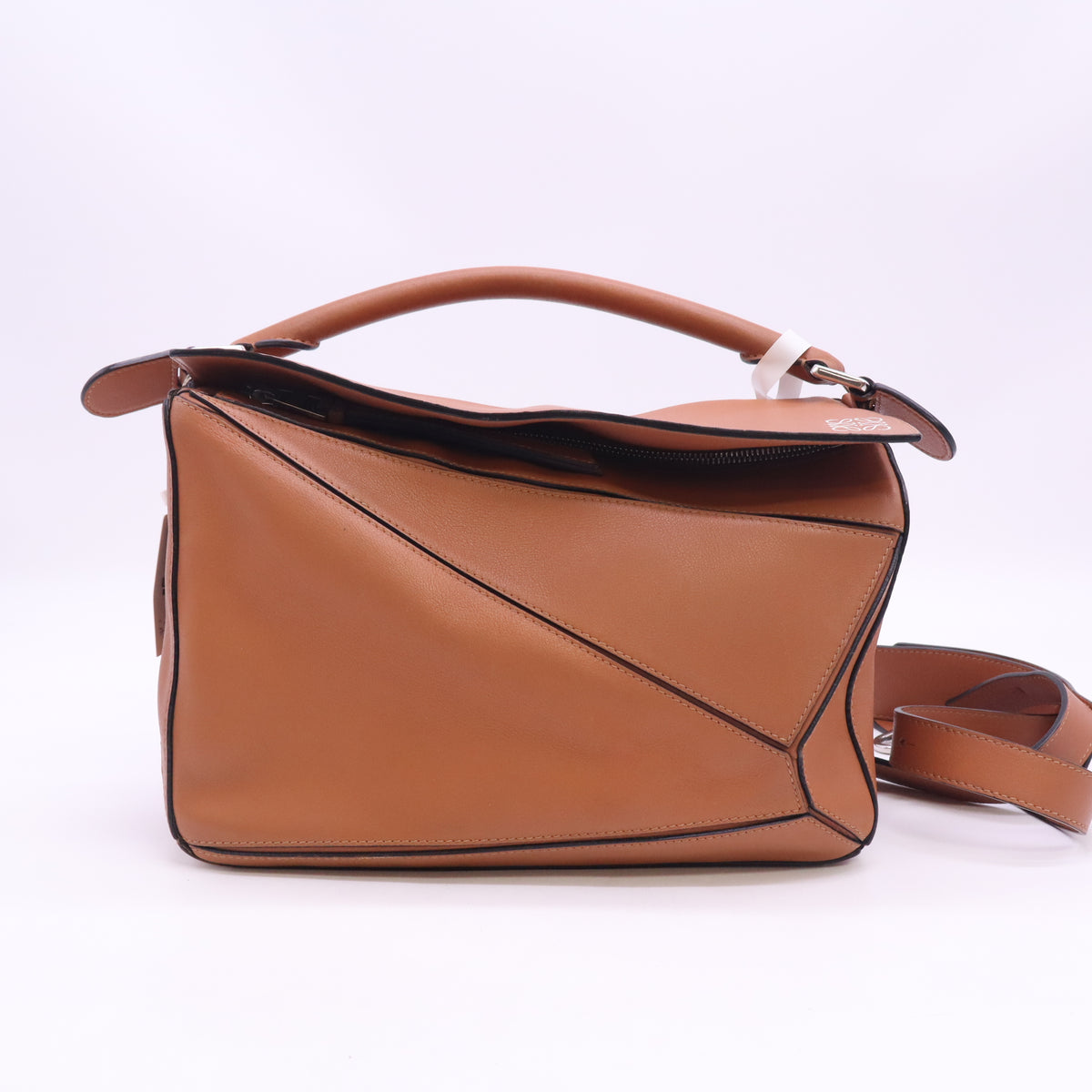 Calfskin Medium Puzzle Bag Tan Twins B24457