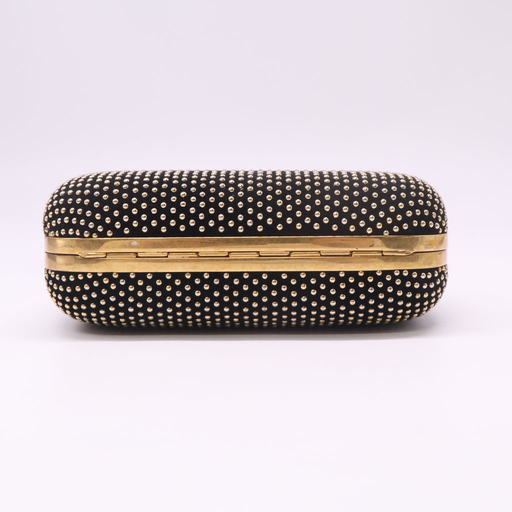Alexander McQueen Studded Suede Skull Box Clutch W22517