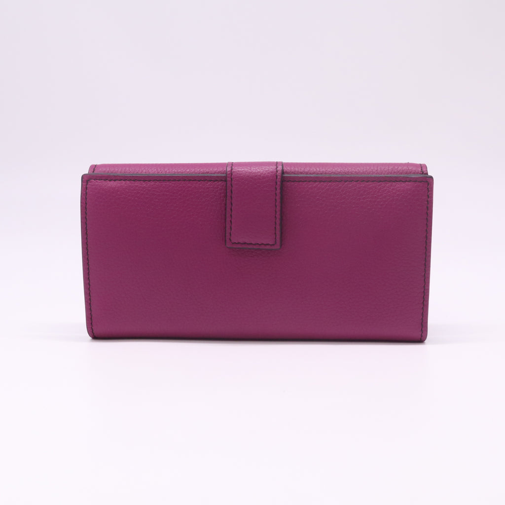 Alexander McQueen Magenta Grained Leather Skull Continental Flap Wallet W22486
