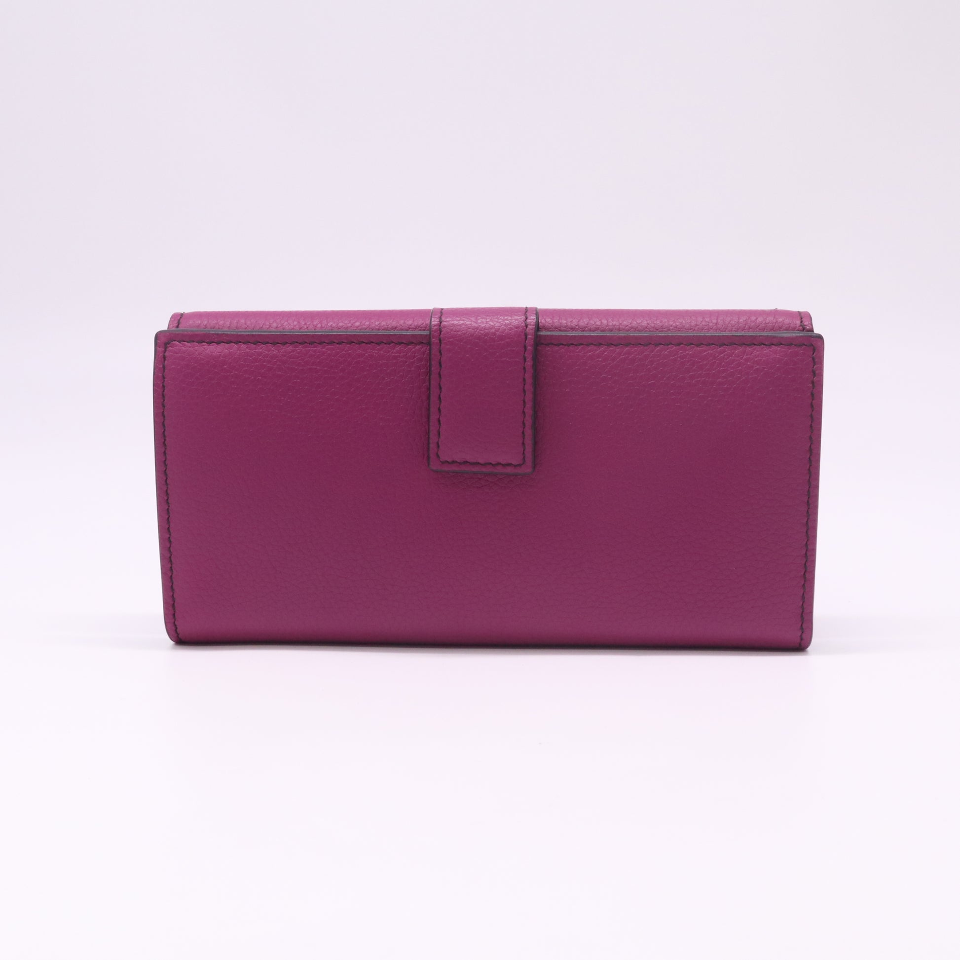Alexander McQueen Magenta Grained Leather Skull Continental Flap Wallet W22486