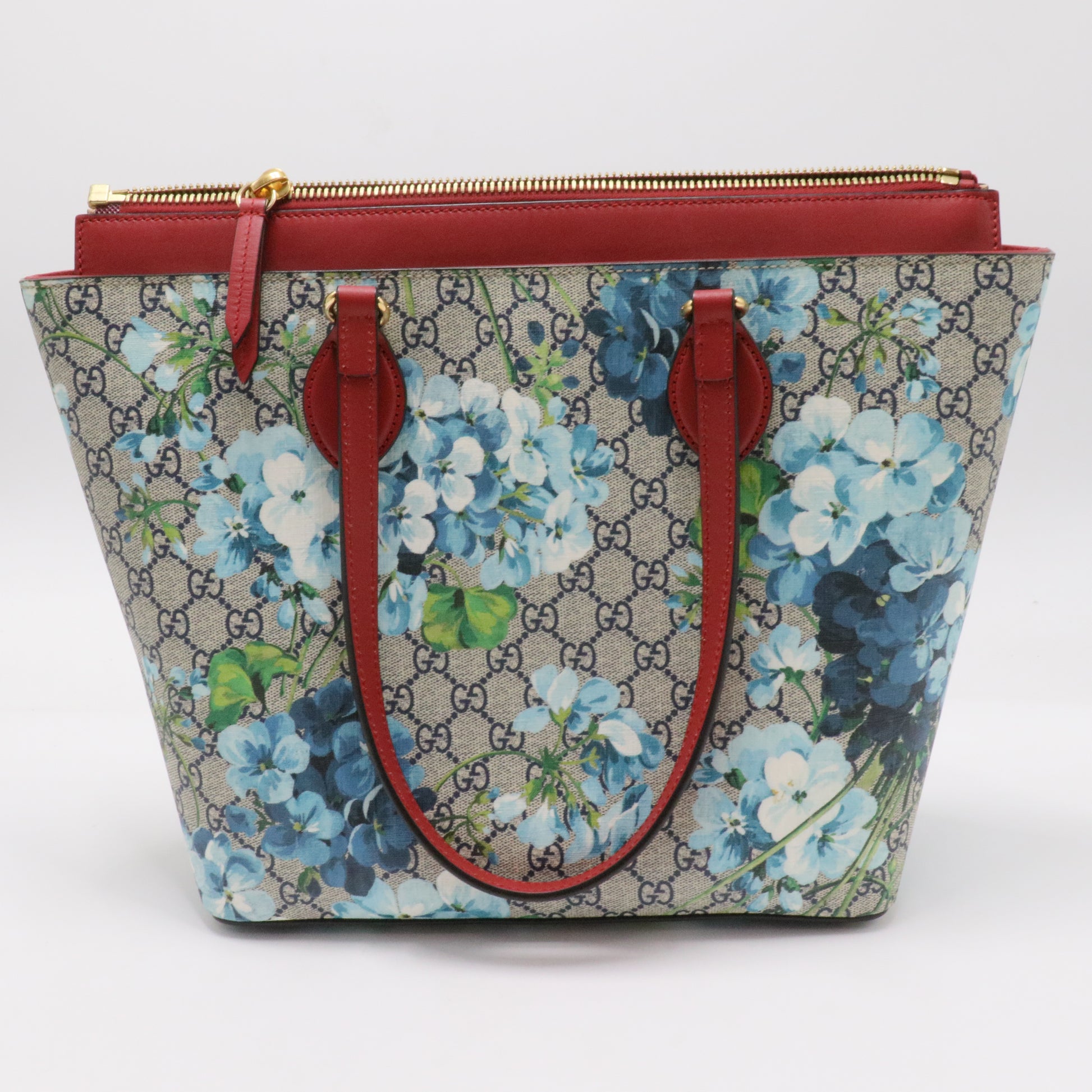 Linea A Zip Tote Blooms Print GG Coated Canvas Medium