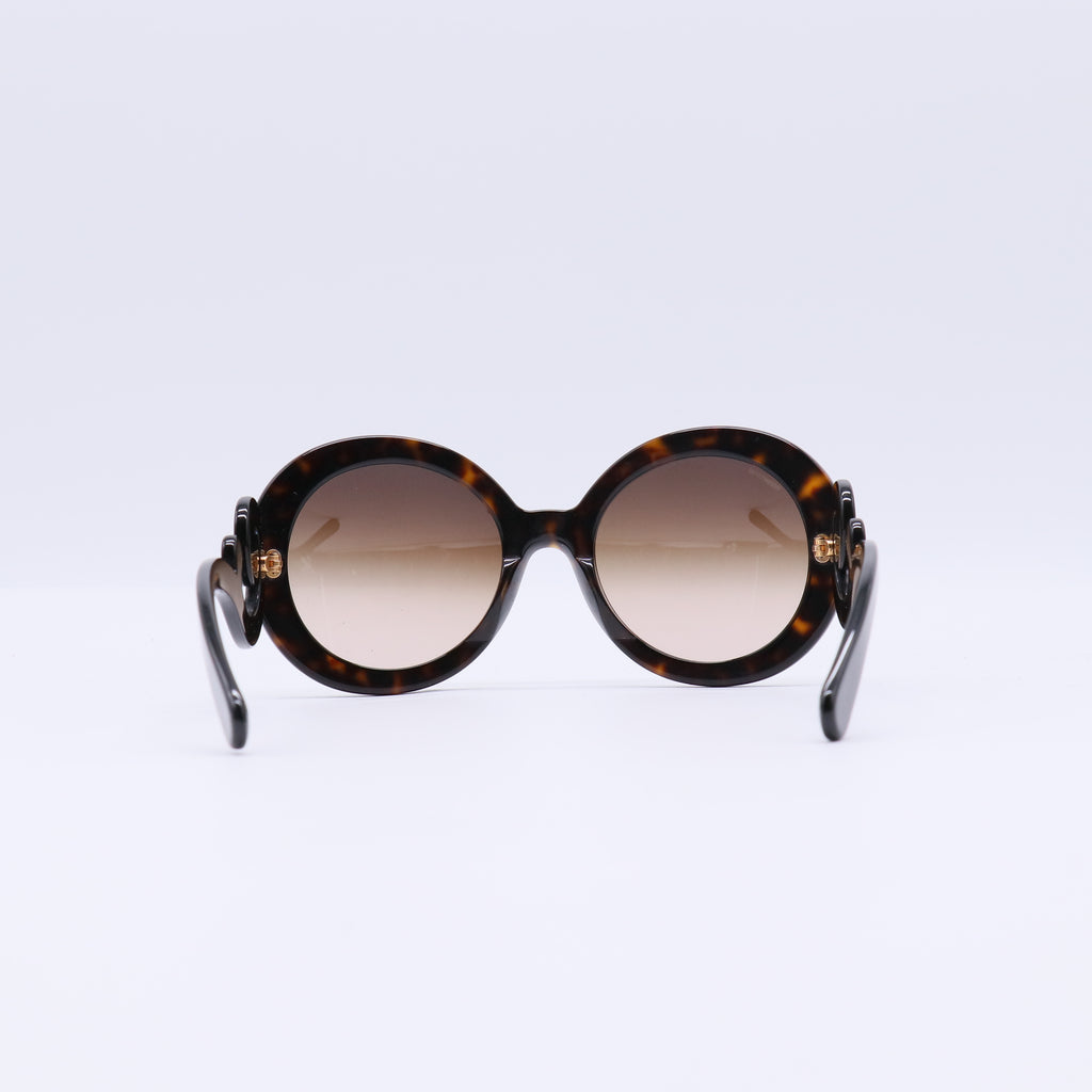 Prada Baroque Round Tortoise Sunglasses W21357