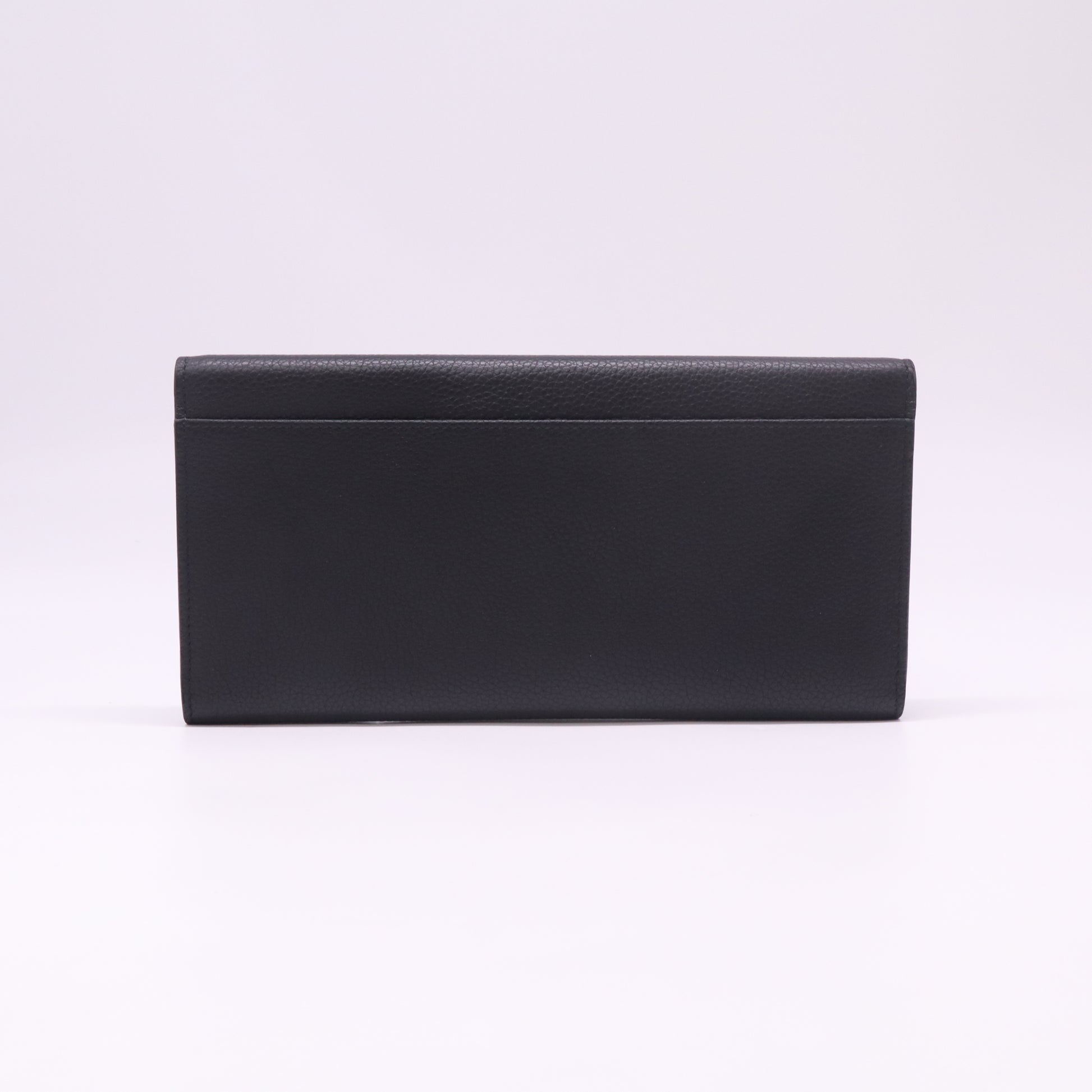 Alexander McQueen Black Grained Leather Skull Continental Flap Wallet W22483