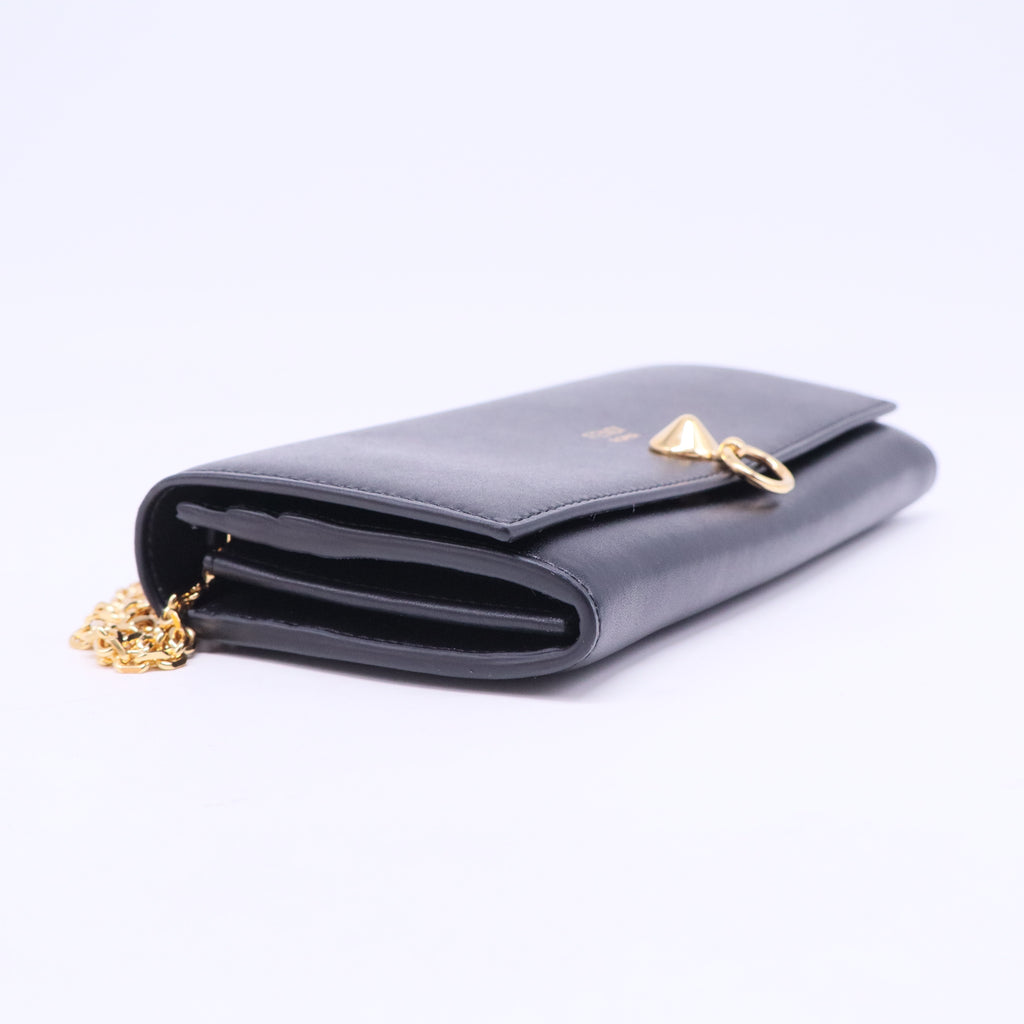 Black Leather Long Wallet W20750