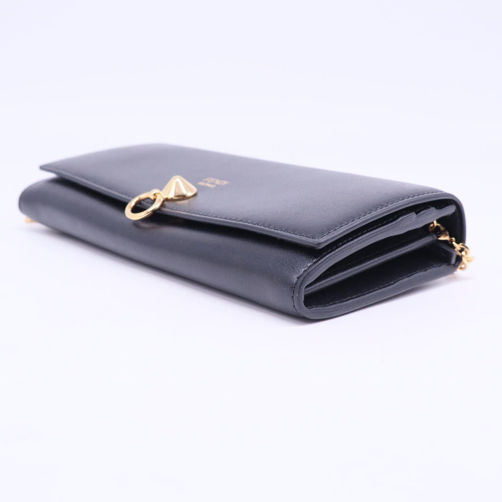 Black Leather Long Wallet W20750