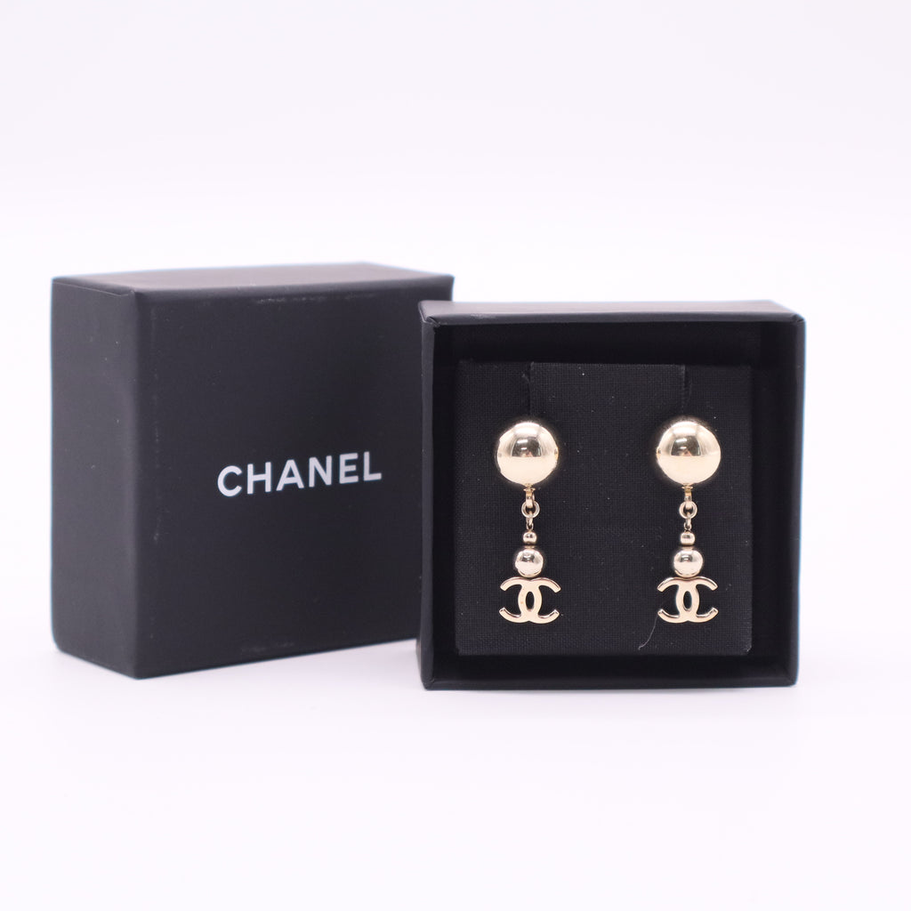 CC Drop Earrings Metal Twins