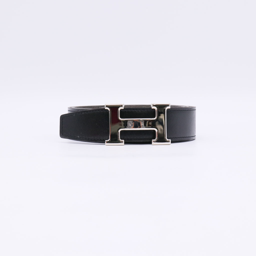 Box Courchevel 32mm H Belt 80 32 Black Gold W22454