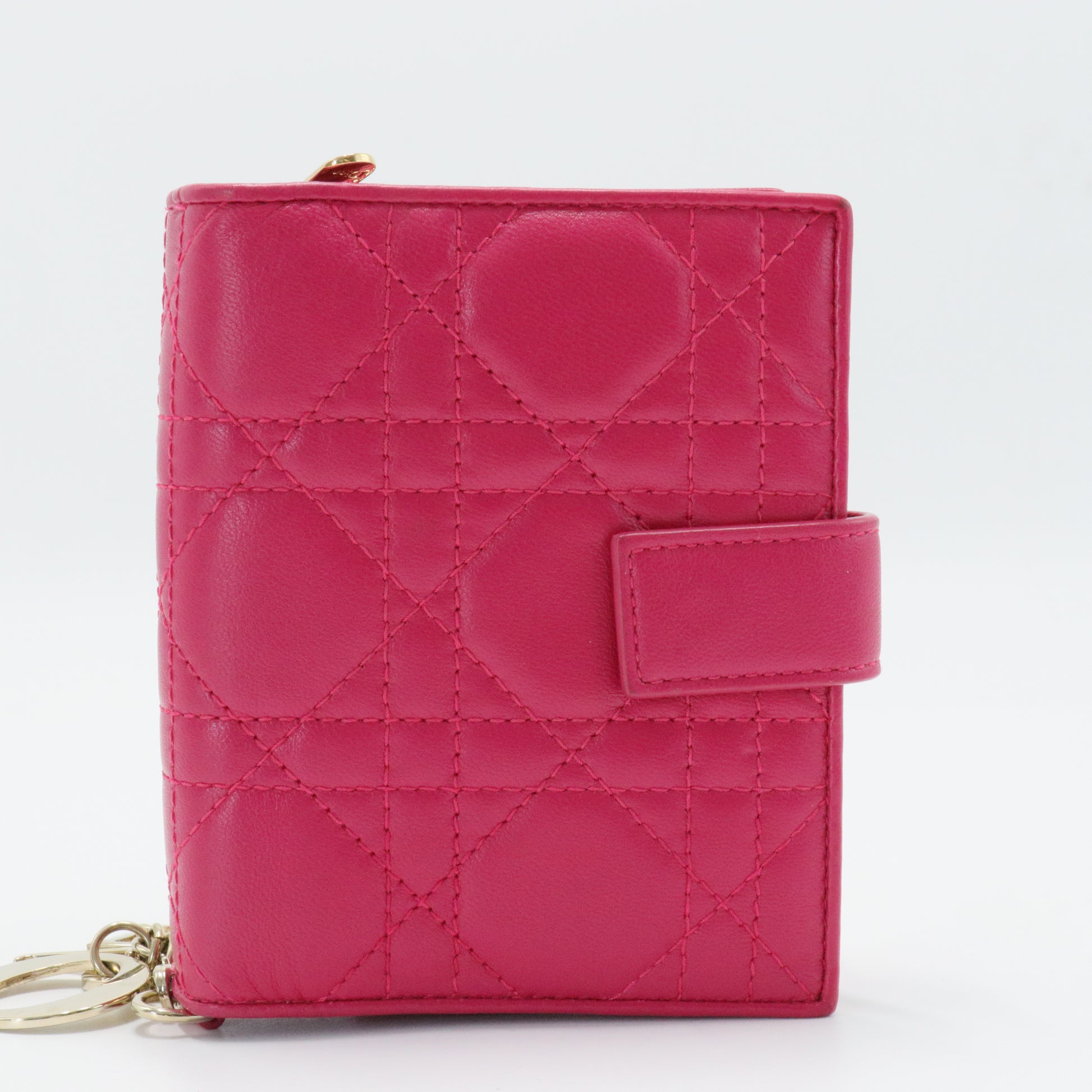 Cannage Lady Dior Wallet Quilted Pattern Bifold Wallet Cannage Pattern Compact Wallet